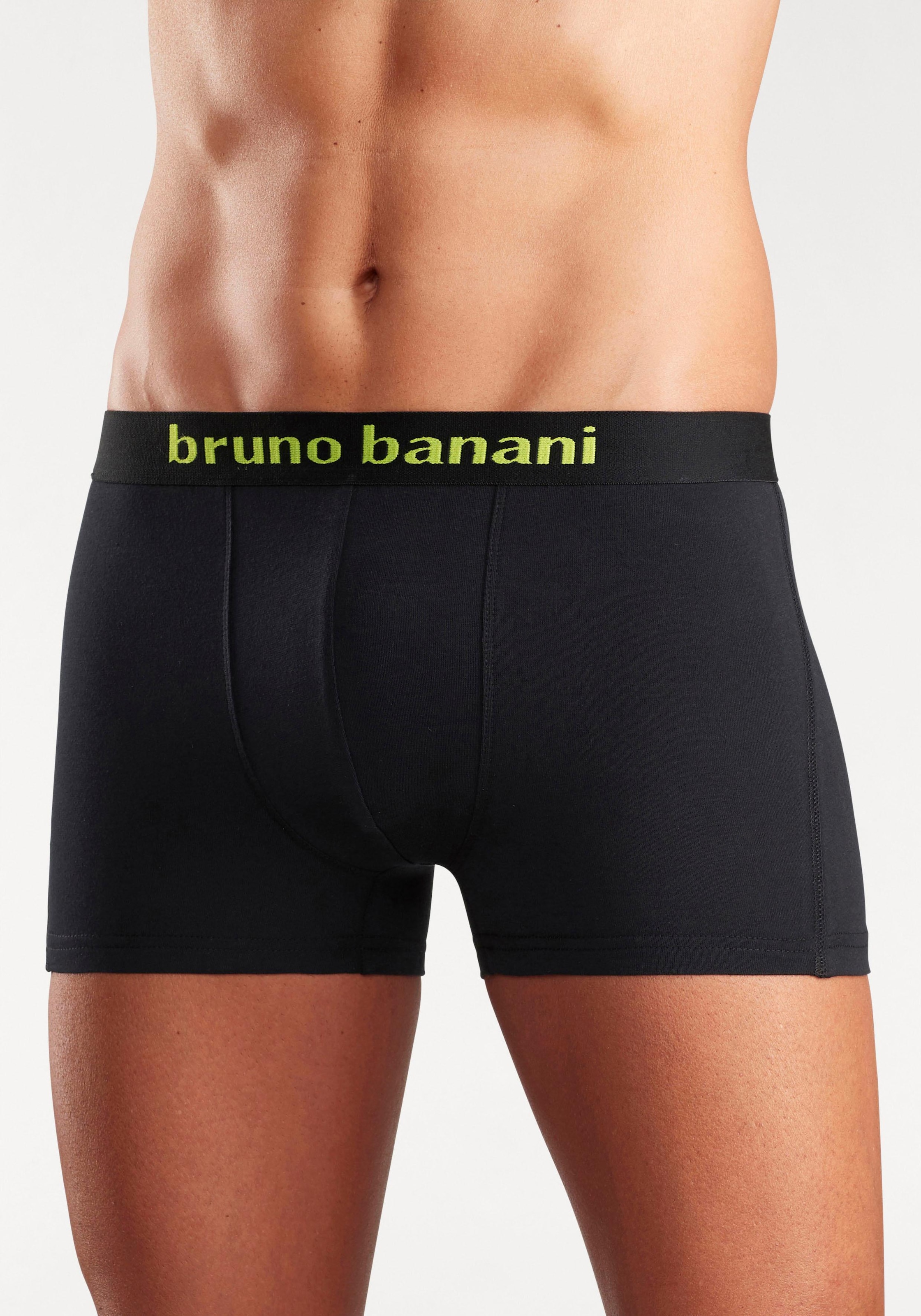 Bruno Banani Boxer »Boxershorts für Herren«, (Packung, 4 St.), mit farbigen Marken-Schriftzug am Bündchen