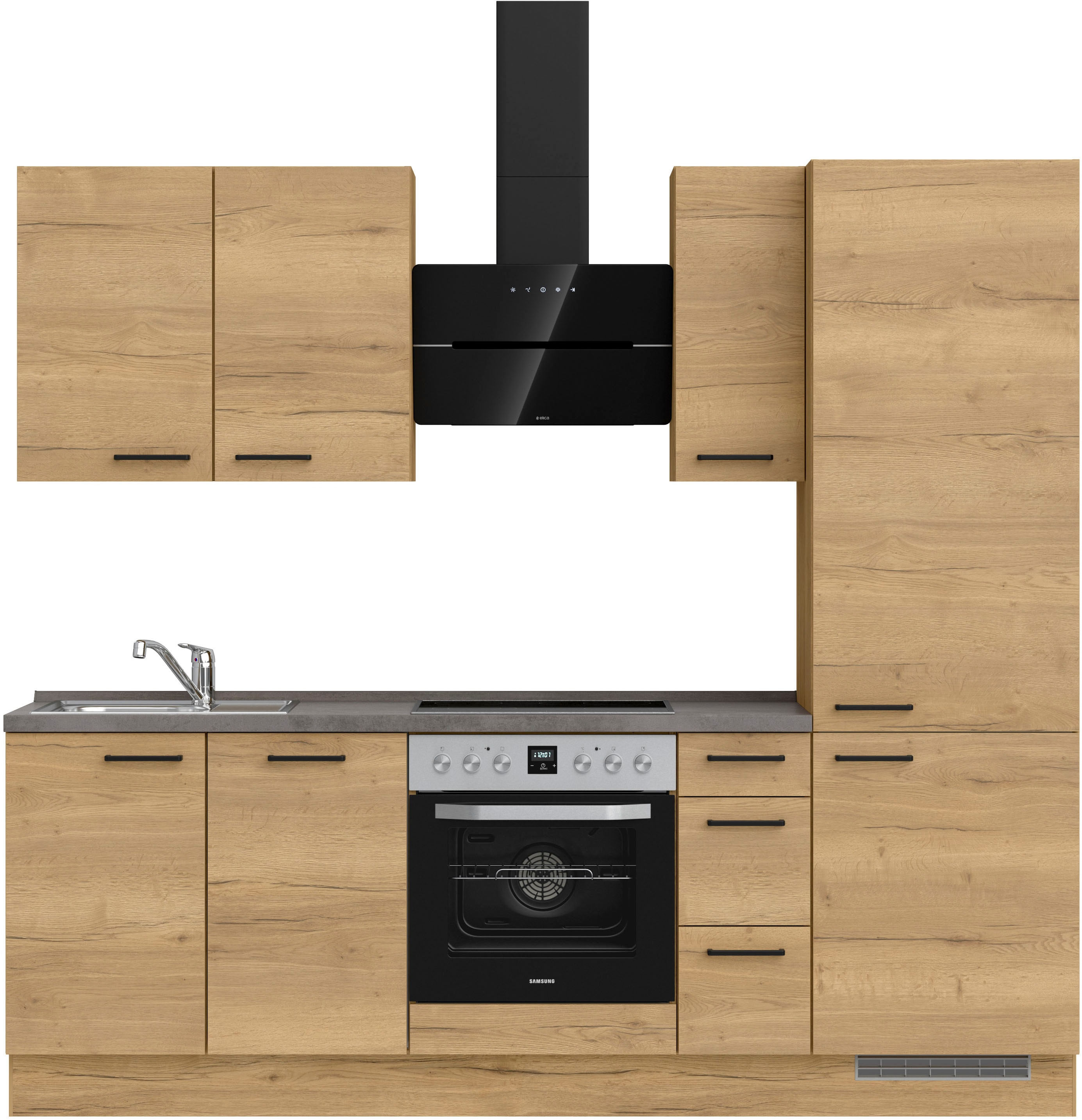 nobilia Küchenzeile ""Structura II", NEU: individuell anpassbar mit gratis Profi-Beratung" vormontiert, Breite 240 cm, Ausrichtung wählbar, wahlw. mit E-Geräten