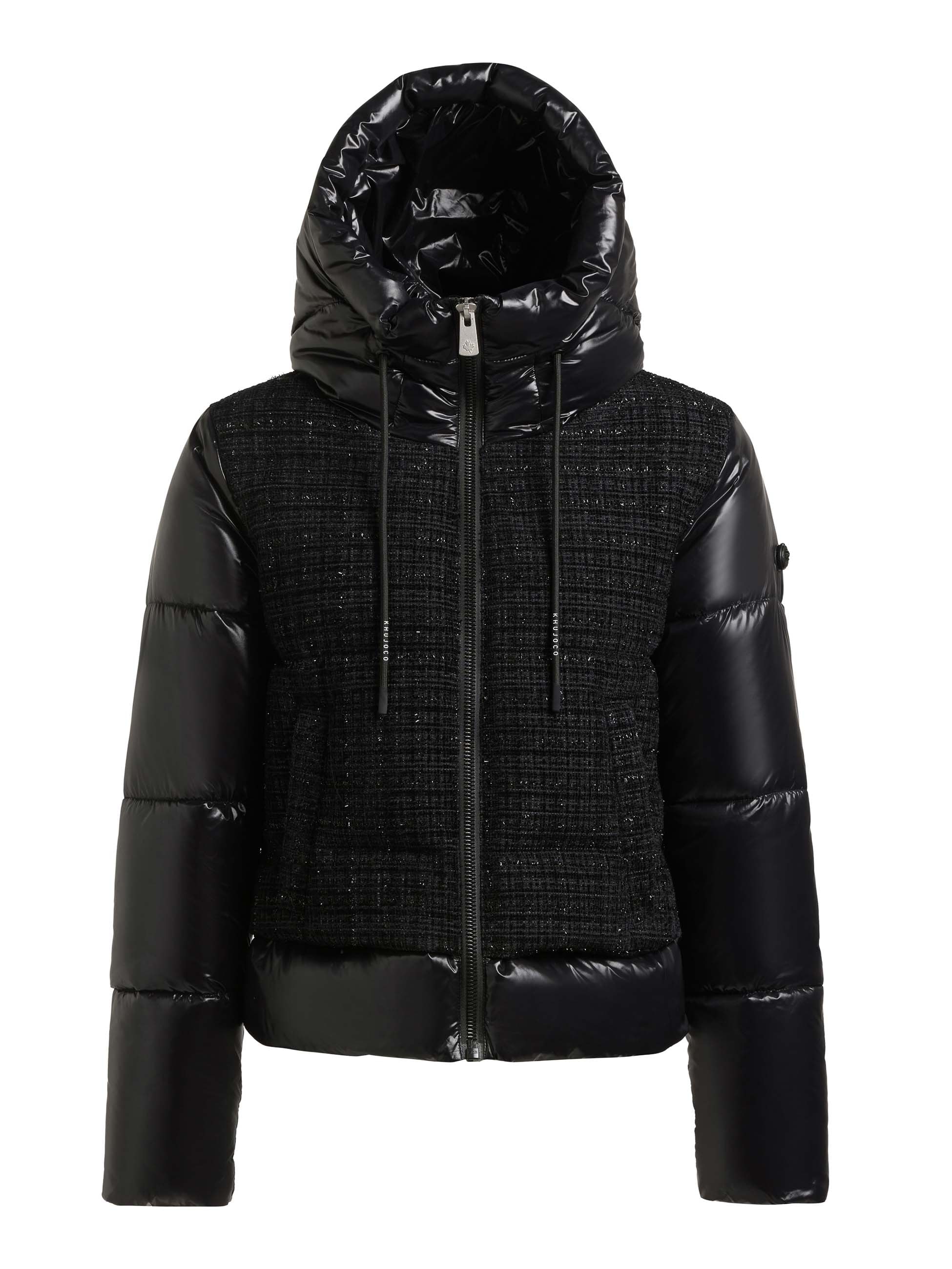 khujo Steppjacke »GRIEDA« mit Kapuze elastische Windstopperbündchen, Materialmix: Stepp und Boucle