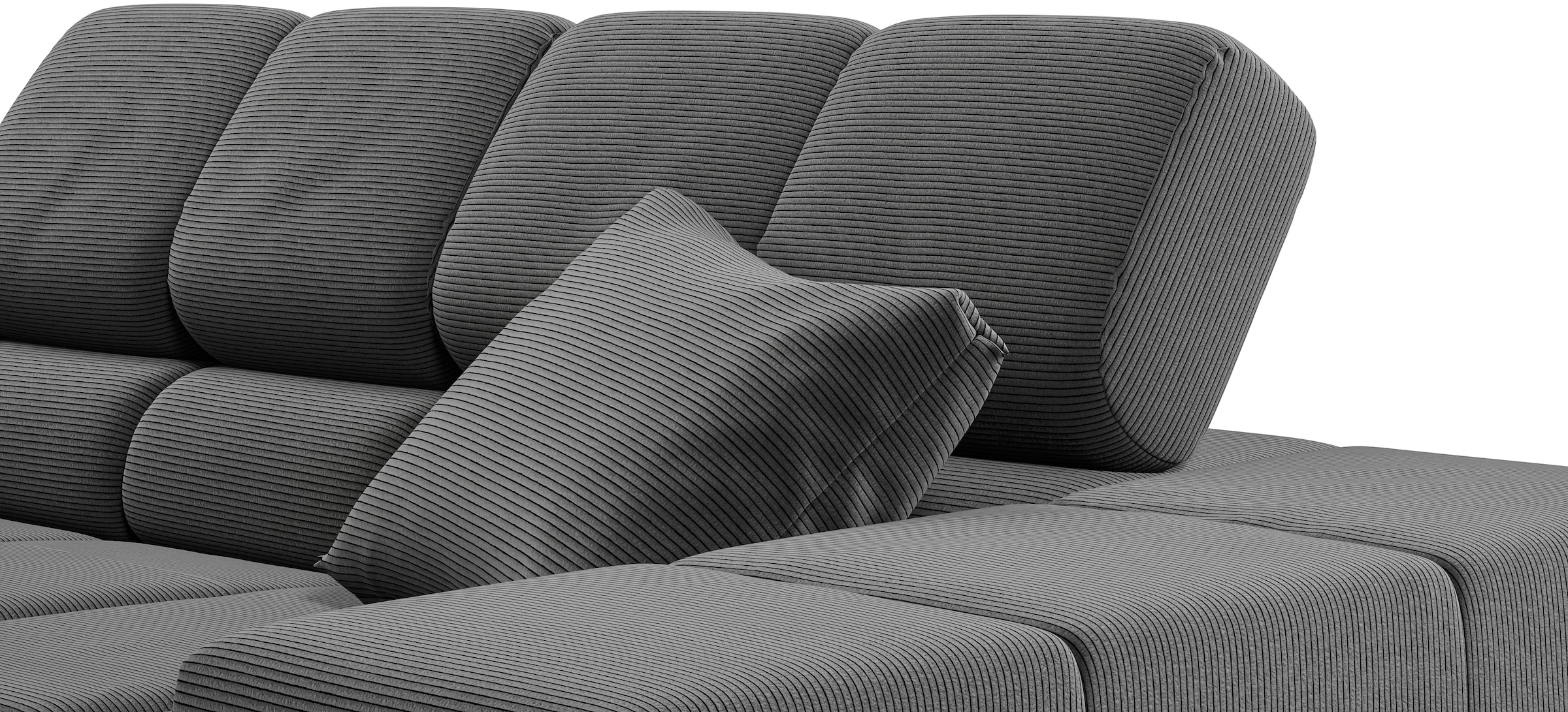 INOSIGN Ecksofa »Ancona incl. Kopfteilverstellung, Breite 319cm, L-Form«, wahlweise motorische Sitztiefenverstellung, auch in Cord + Easy Care
