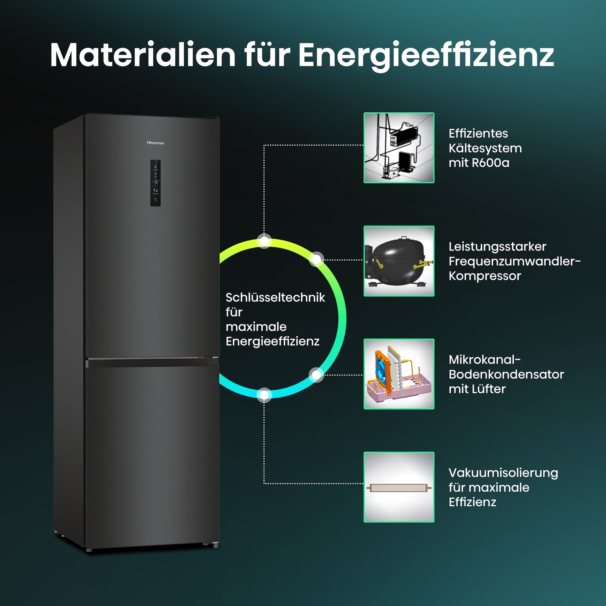 Hisense Kühl-/Gefrierkombination »RB390N4CFD«, Außen-Display