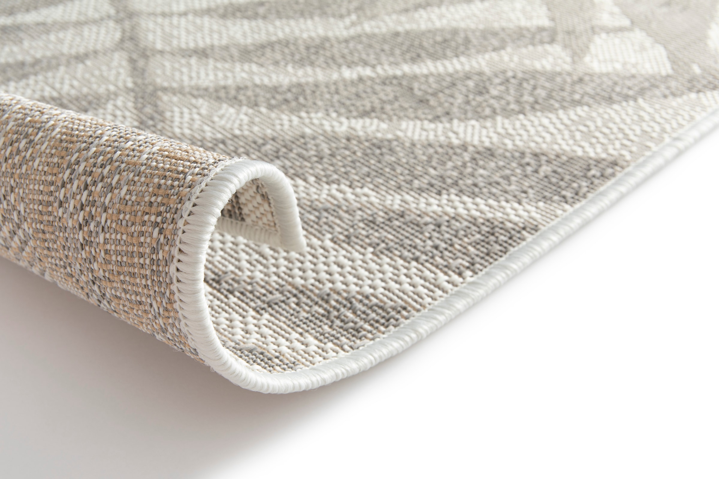 Primaflor-Ideen in Textil Teppich »Outdoorteppich RENEW - Leaves«, rechteckig, 4 mm Höhe, Flachgewebe, Blätter, In- und Outdoor geeignet, Balkon & Terrasse
