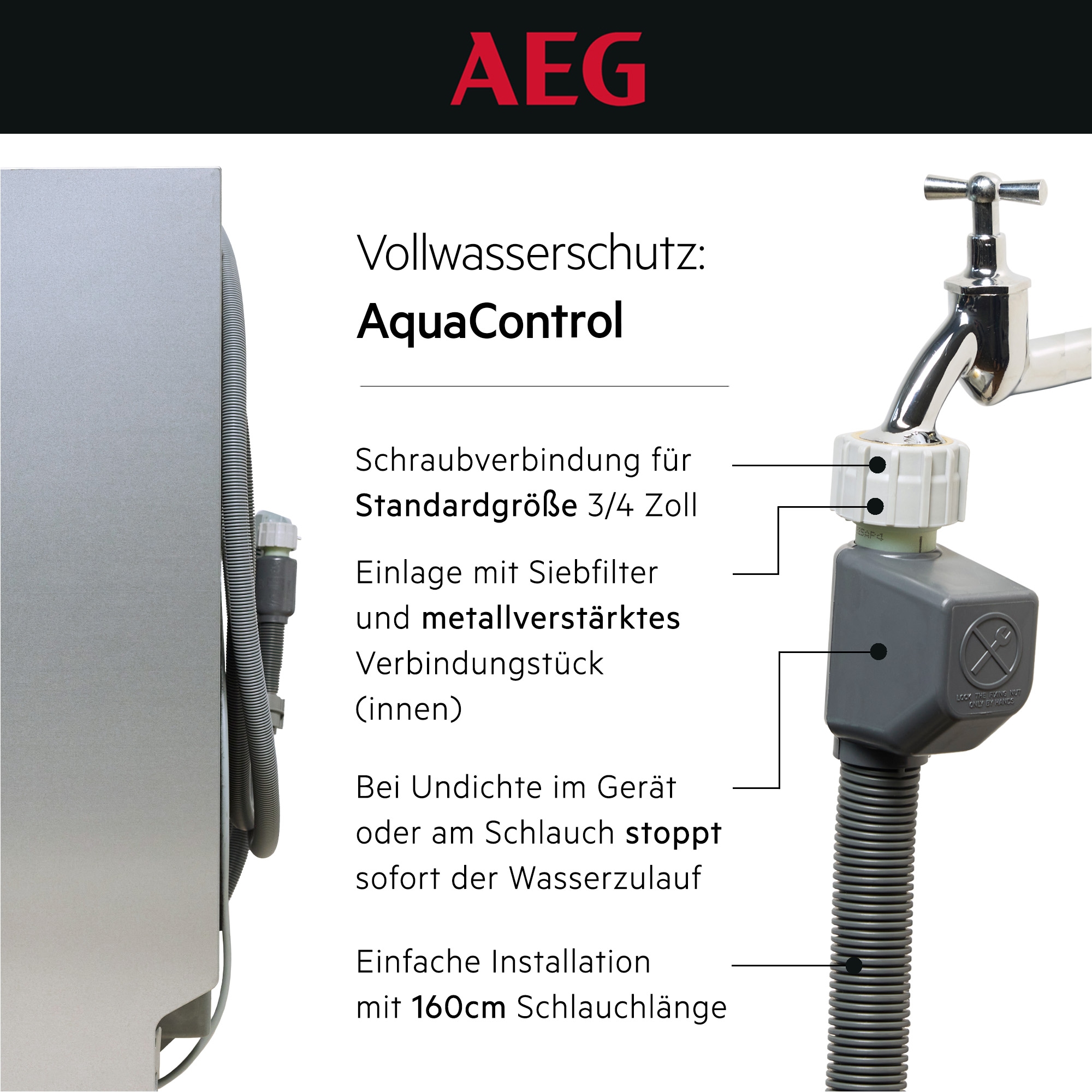 AEG Unterbaugeschirrspüler 6000 »GU620B2SCM« Spülmaschine – starke Sprühabdeckung, viel Platz & sauber