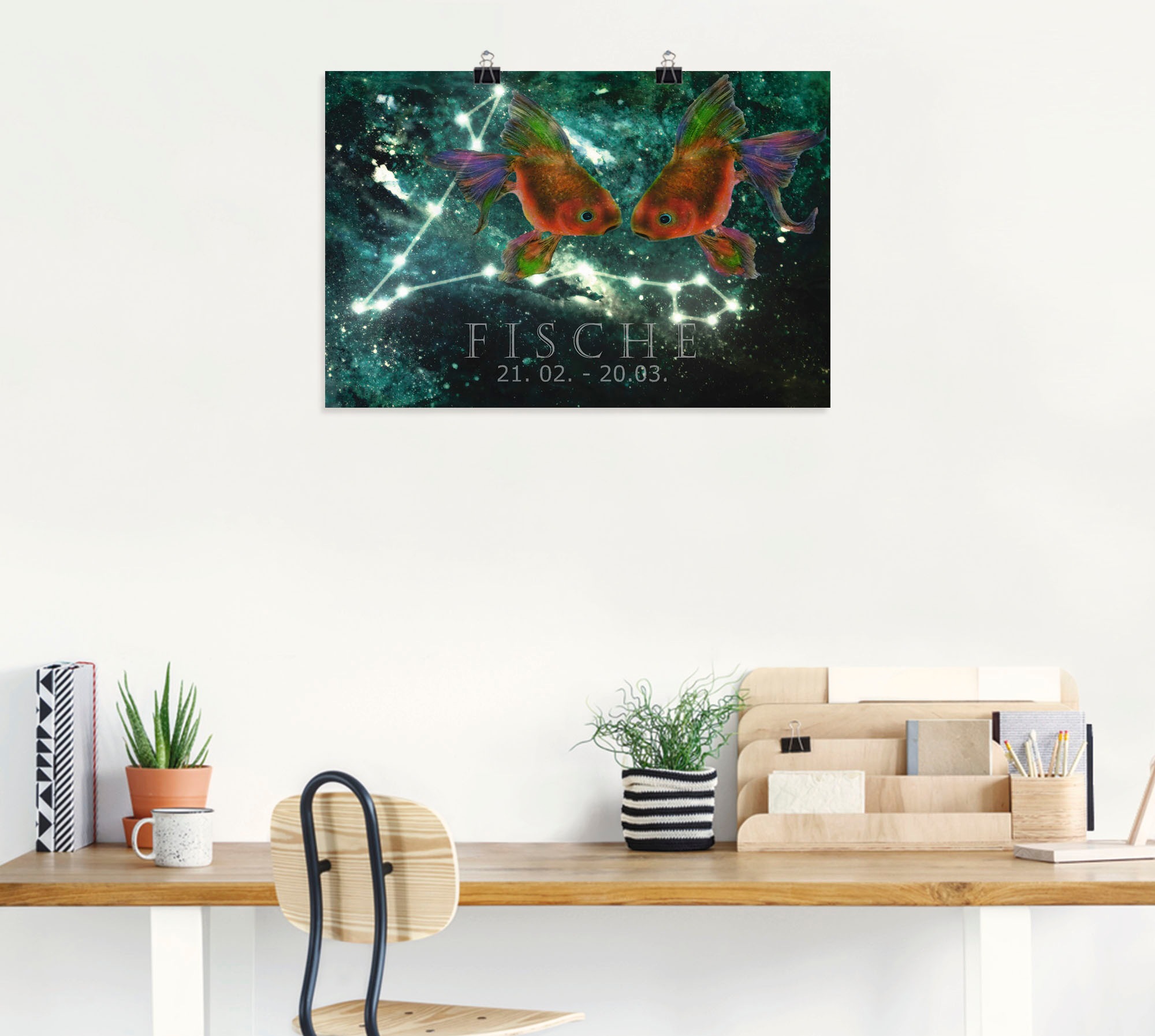 Artland Wandbild »Sternzeichen - Fische«, Bilder von Sternzeichen, (1 St.), als Leinwandbild, Poster in verschied. Größen