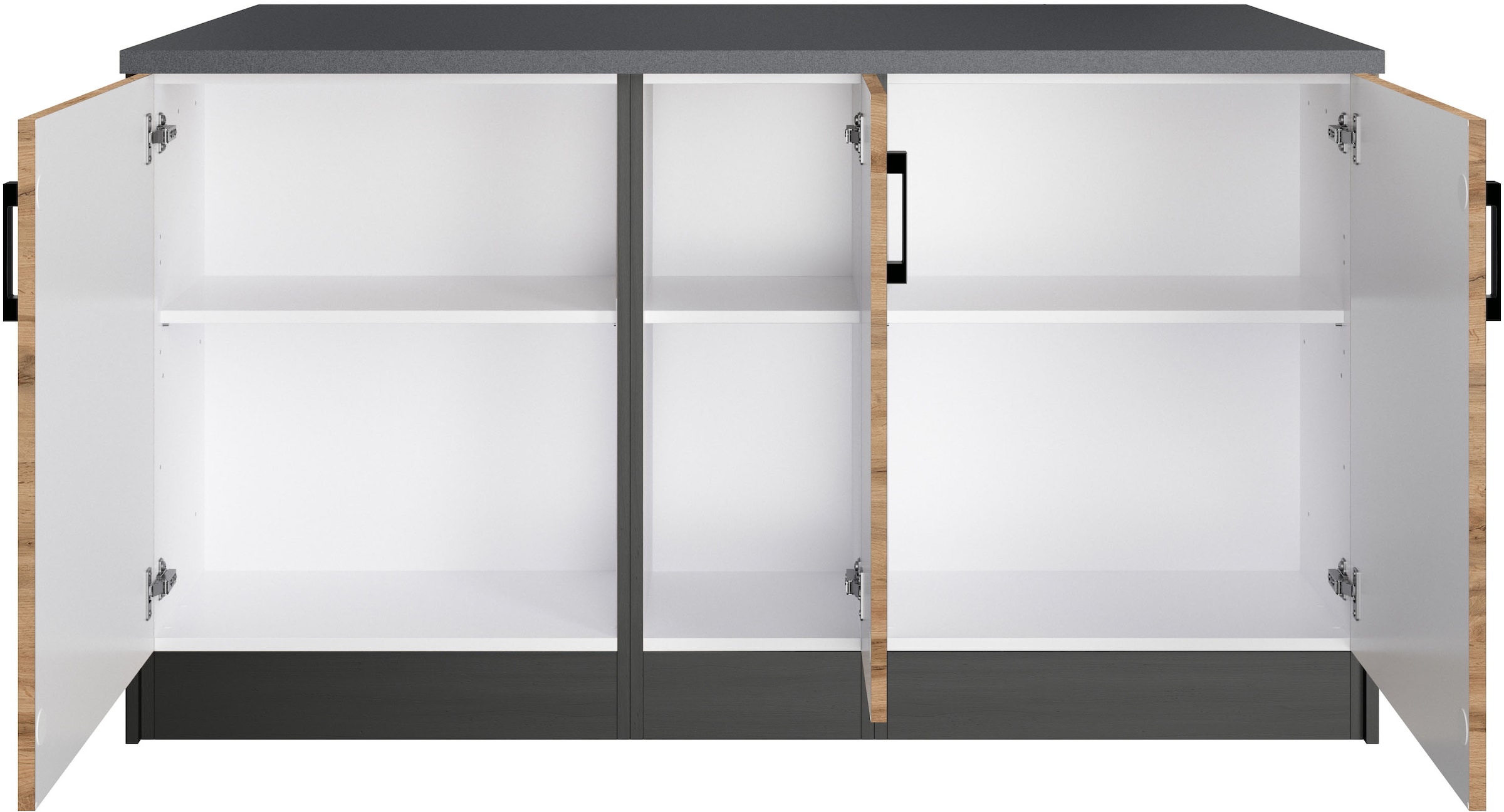 KOCHSTATION Kücheninsel »KS-Toronto«, Breite 153 cm, MDF-Fronten, Flaschenregal