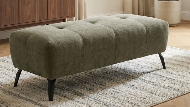 OTTO home Hocker "Viiborg 121 x 63 cm, mit Steppungen, elegant, modern" pflegeleichter Bezug, extra hohe Füße - passend für Saugroboter