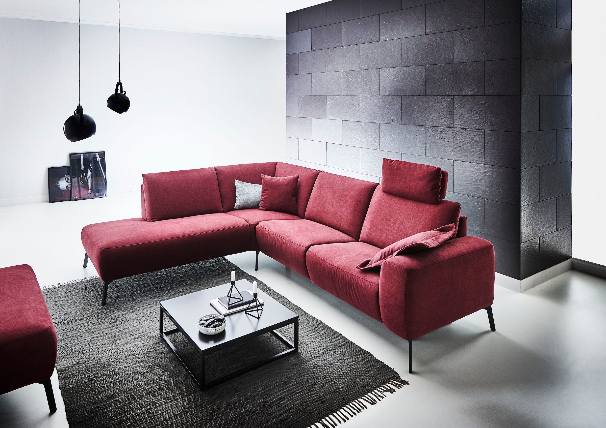 INOSIGN Ecksofa »Bellini L-Form«, incl. motorischer Relaxfunktio, wahlweise Easy Care-Bezug