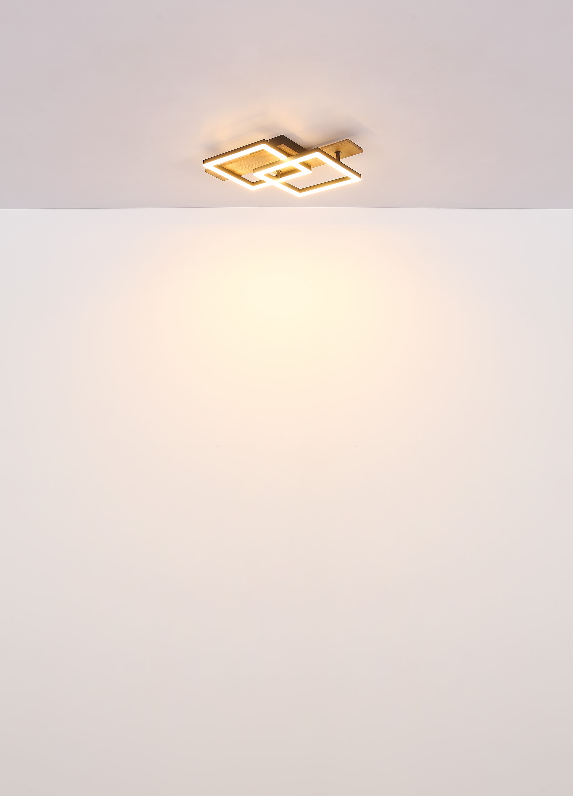 GLOBO LIGHTING LED Deckenleuchte »JEFFRY«, Leuchtmittel LED-Modul | LED fest integriert, Deckenlampe/Metall schwarz/holzoptik/3000K/Schlafzimmer