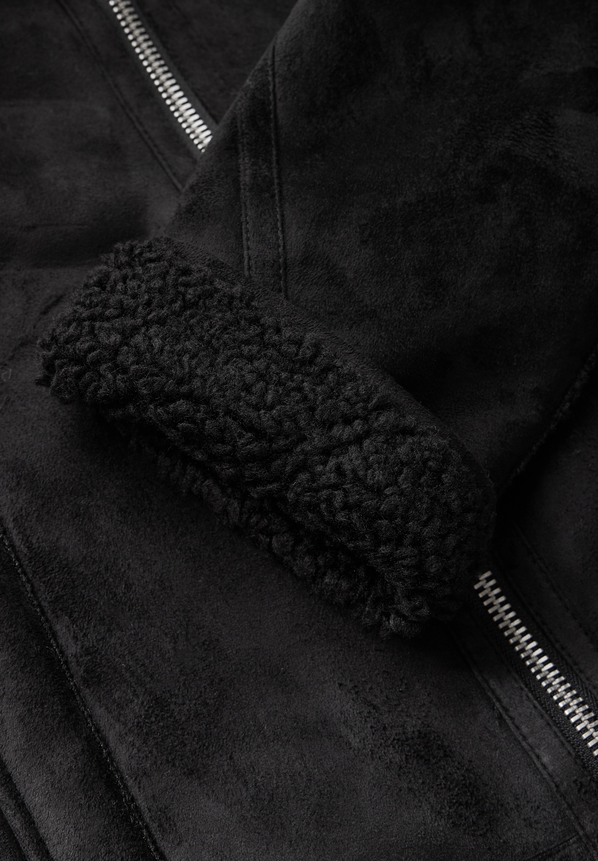 STREET ONE Fellimitatjacke, ohne Kapuze, mit dekorativen Nähten