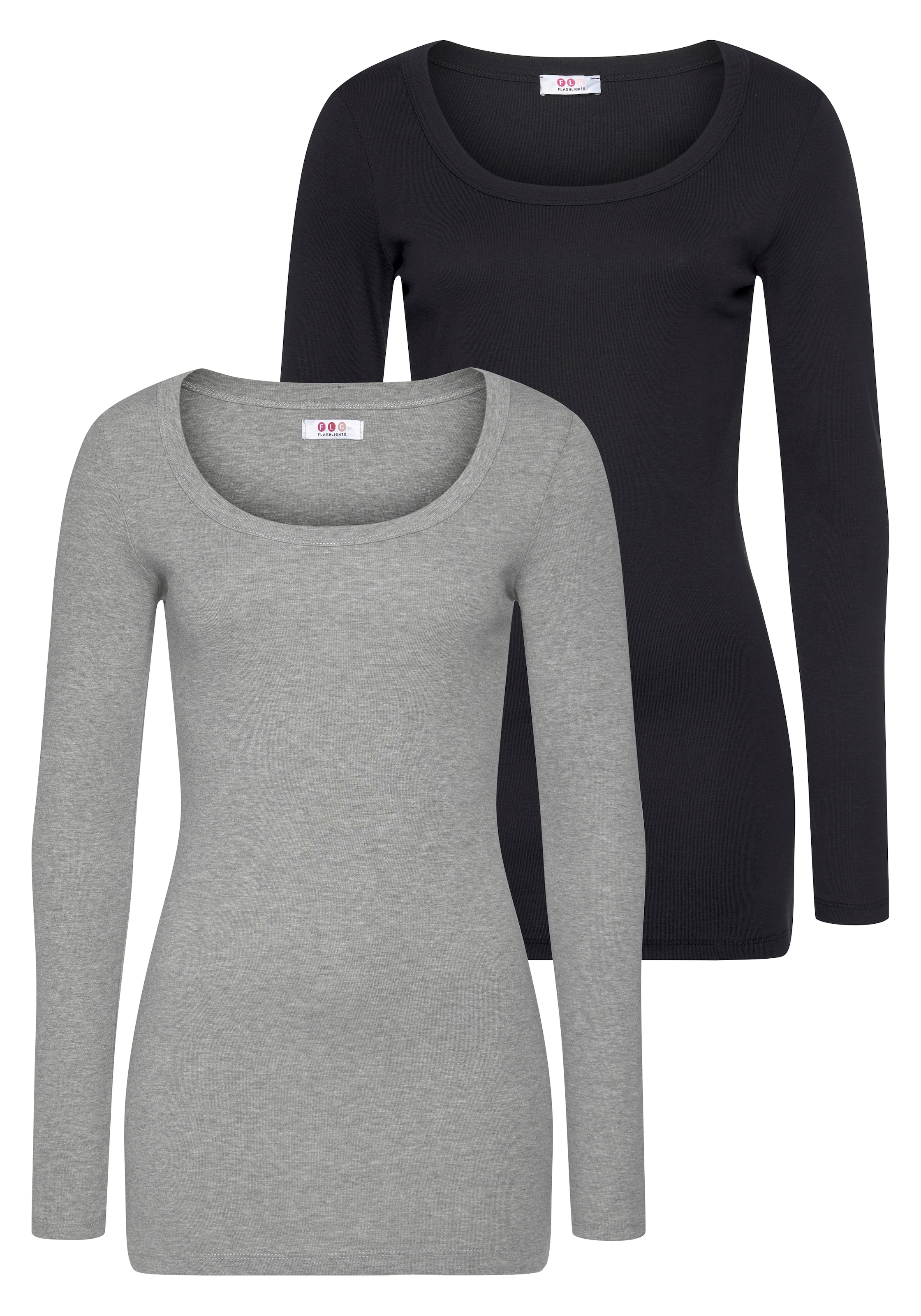 Flashlights Langarmshirt Packung, 2 Stk. sehr figurbetonter Schnitt, Rundha günstig online kaufen