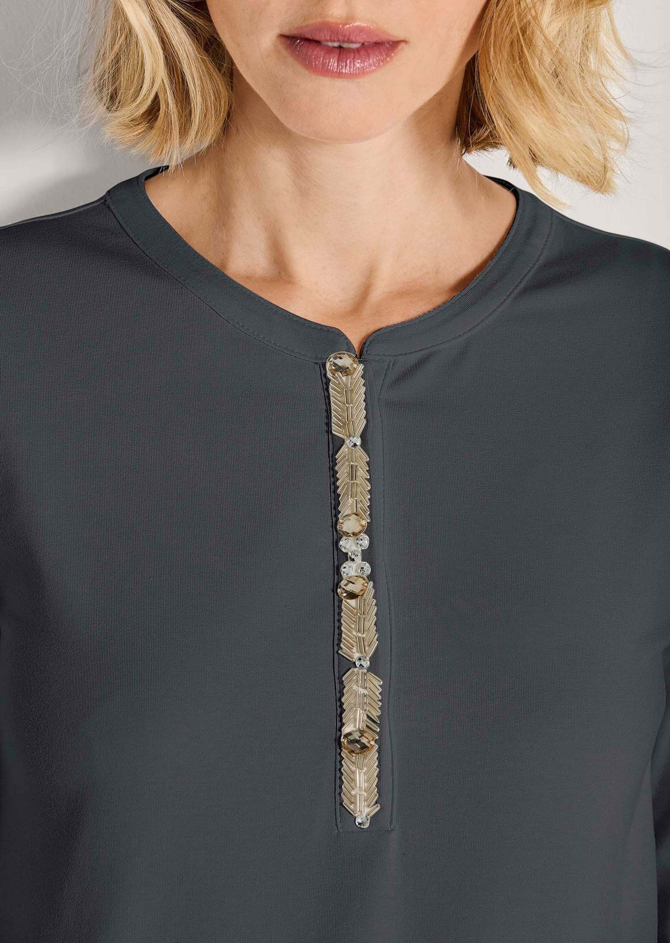 MADELEINE Langarmshirt »Blusenshirt Elegantes Shirt mit Schmucksteinen«