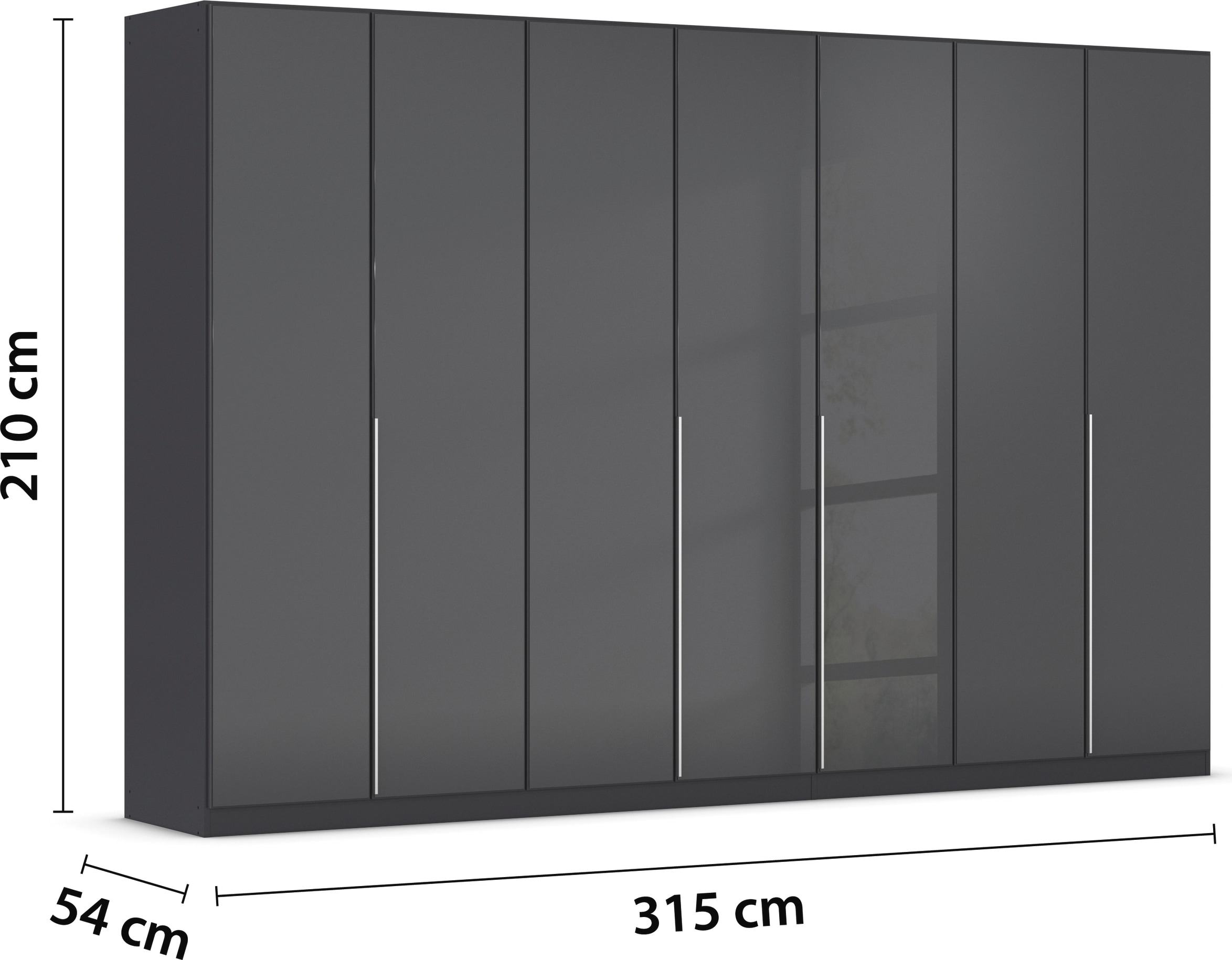 rauch Drehtürenschrank »Kleiderschrank Kleiderschränke Schrank Garderobe AGORDO mit Glasfront«, (in zwei Griff-Farben), durchdachte Innenausstattung, in 6 Breiten und 2 Höhen MADE IN GERMANY