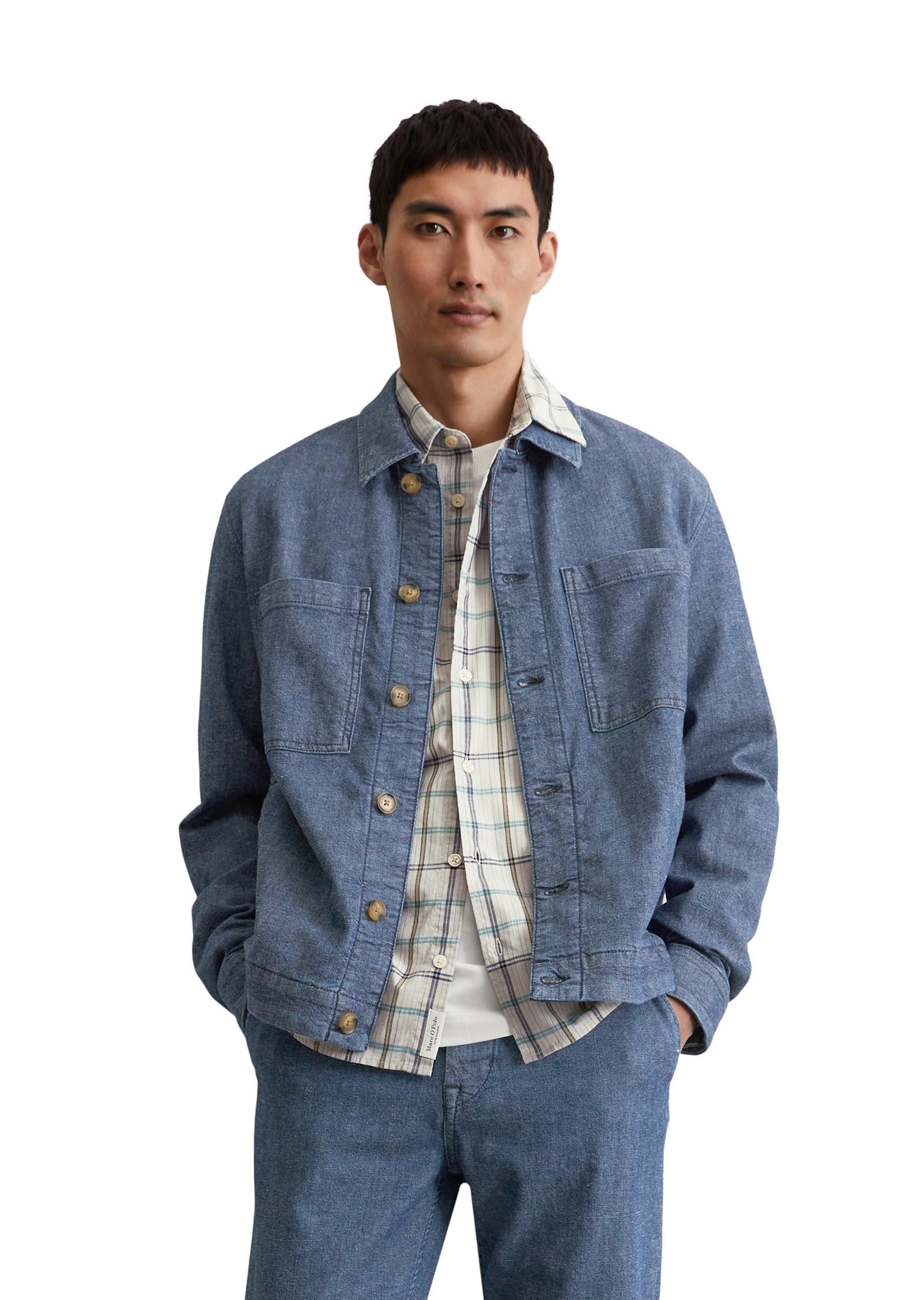 Marc OPolo Jeansjacke "aus Bio-Baumwoll-Hanf-Mix", ohne Kapuze günstig online kaufen