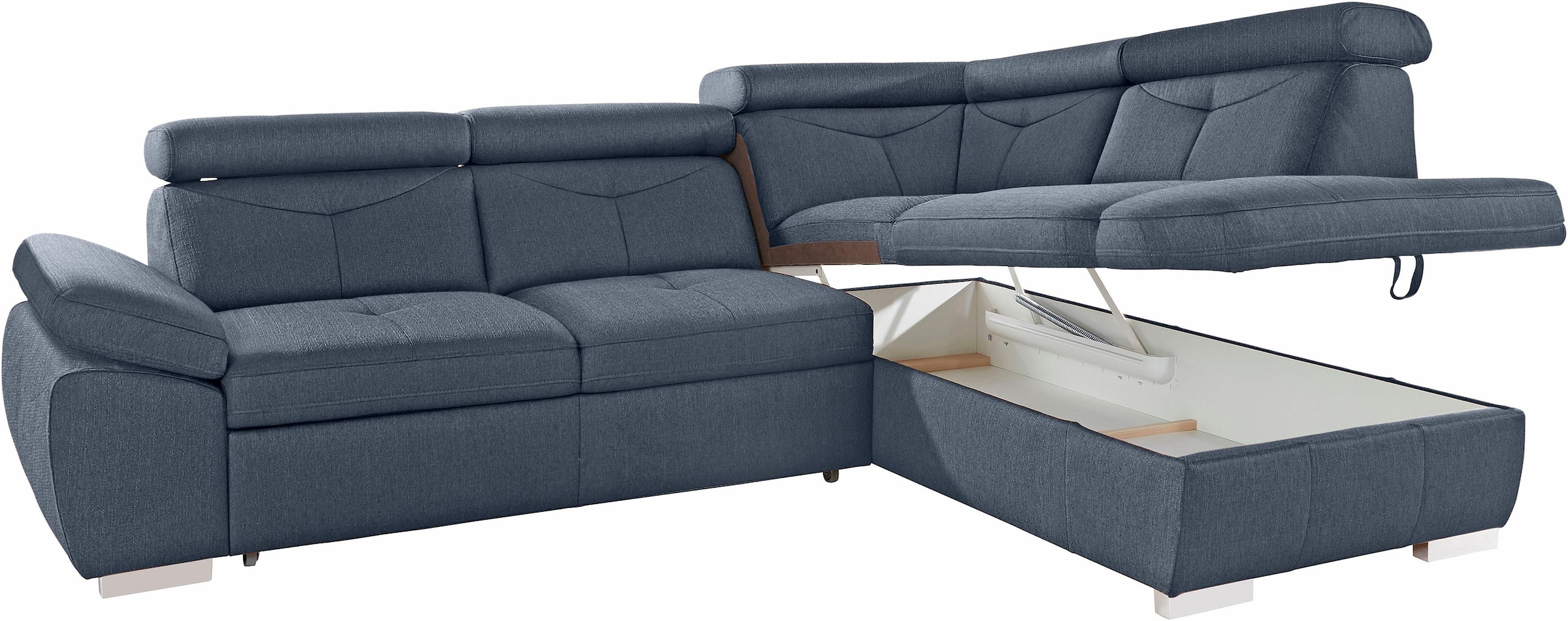 exxpo - sofa fashion Ecksofa »Spring, super bequem und komfortabel mit Armteil- und Kopfteilfunktion«, wahlweise mit Bettfunktion und Bettkasten, L-Form