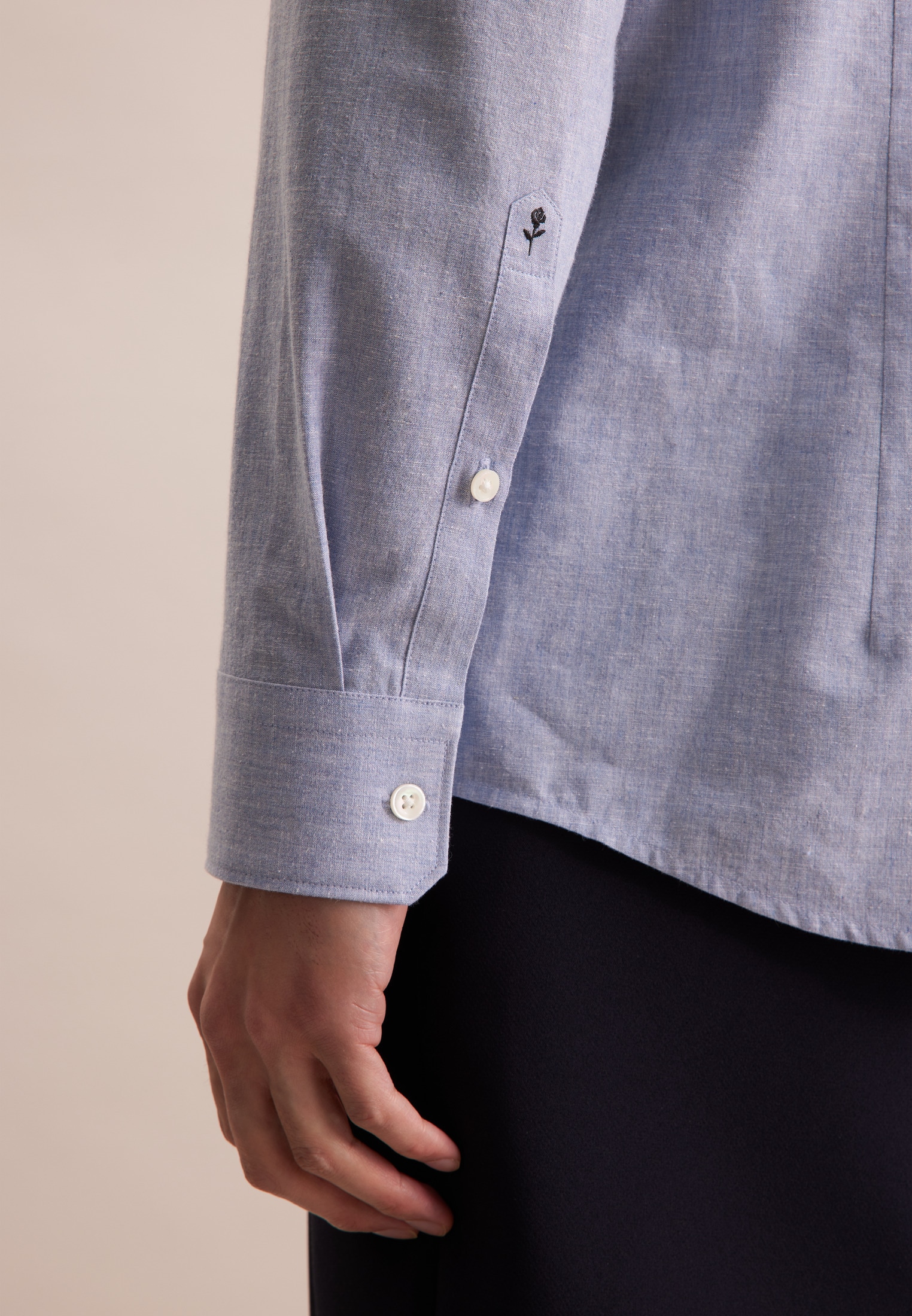 seidensticker Businesshemd »Schwarze Rose«, Slim Langarm Button-Down-Kragen Uni