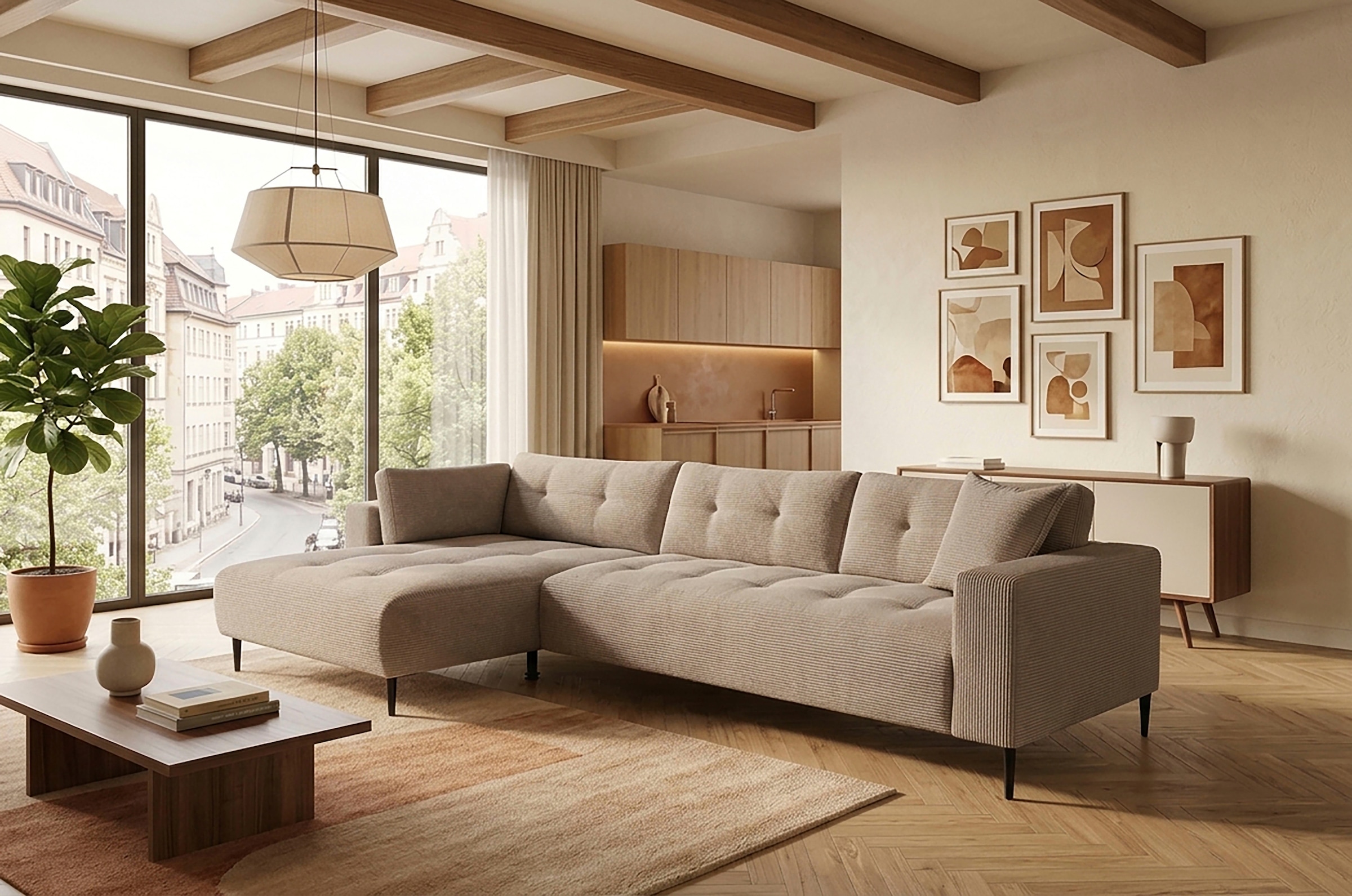 Trends by HG Ecksofa »Leo, B: 309, in Cord und Chenille«