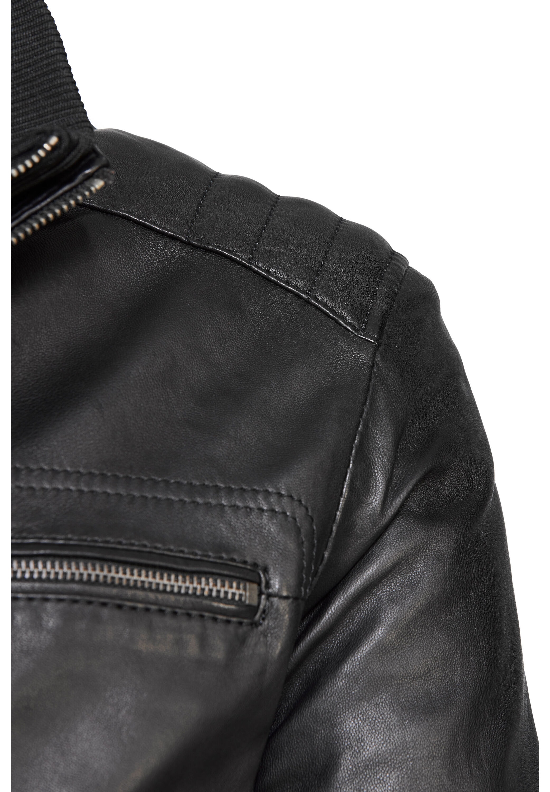 bugatti Blouson »BUTIZIANO« ohne Kapuze aus hochwertigem Leder