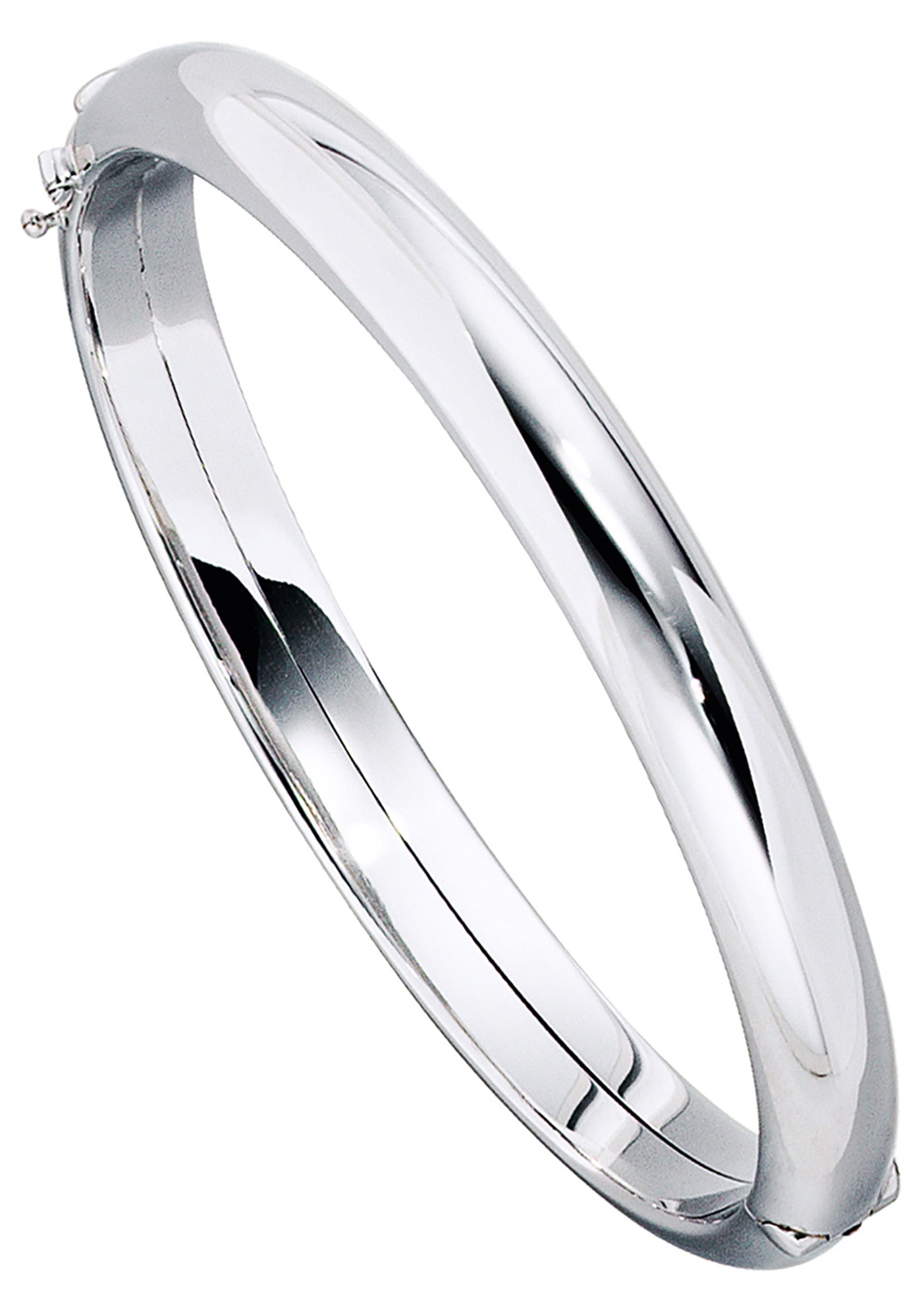 JOBO Damen Armreif "oval mit Scharnier", Weißgold 375weißgold 375, Weißgold 375, Armbänder, 375 Weißgold 19 cm