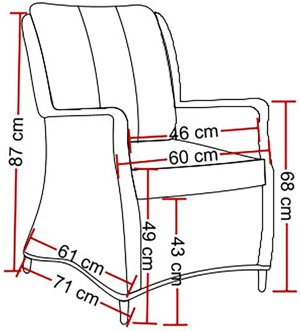 Destiny Garten-Essgruppe »LUNA SAN MARINO Essgruppe 4 Se + Tisch RE 180x90cm holzf.« Set, 
