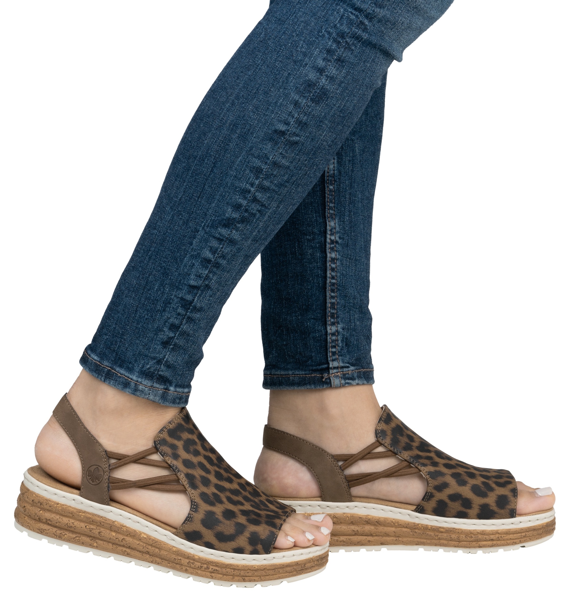 Rieker Keilsandalette, Sommerschuh, Sandale, Urlaubschuh mit seitlichen Gum günstig online kaufen