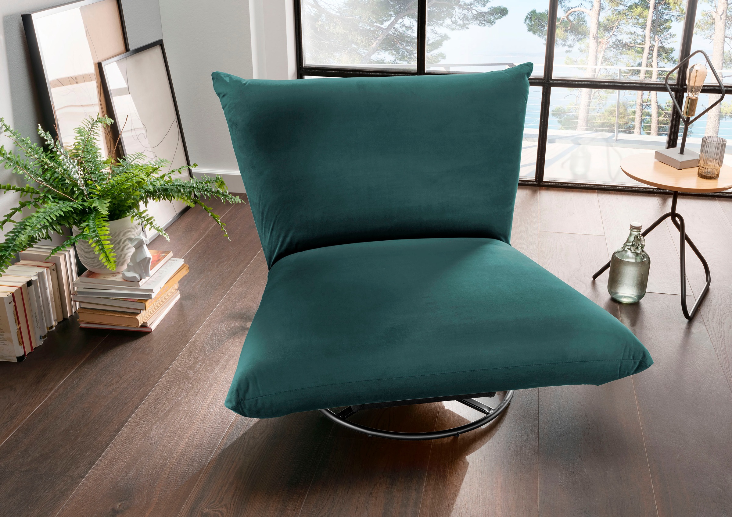 Home affaire Drehsessel "Cremona" 360 drehbar mit Metallfuß günstig online kaufen