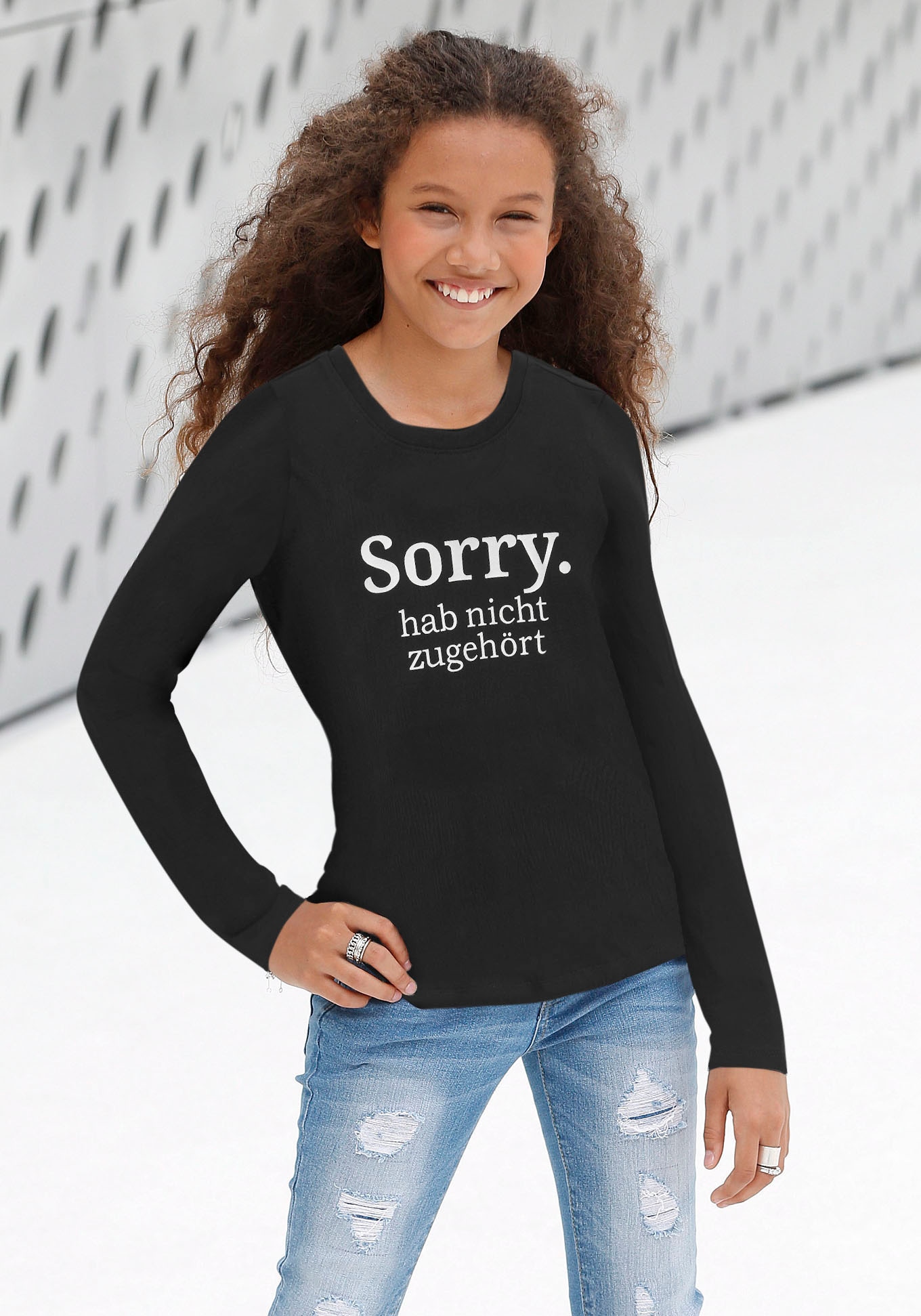 Langarmshirt »Sorry. hab nicht zugehört«, Druck