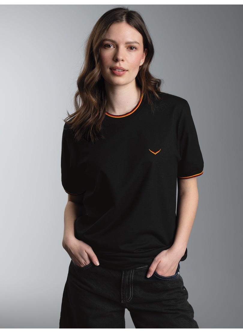 Trigema T-Shirt »TRIGEMA Deutschland T-Shirt mit kontrastfarbigen Bündchen« 1