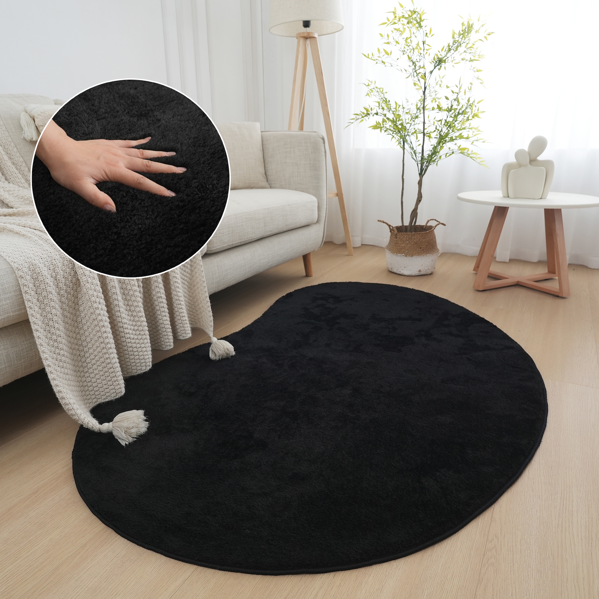 OTTO home Teppich "Cali Bean" U-förmig 16 mm Höhe besondere Form, Uni, weic günstig online kaufen