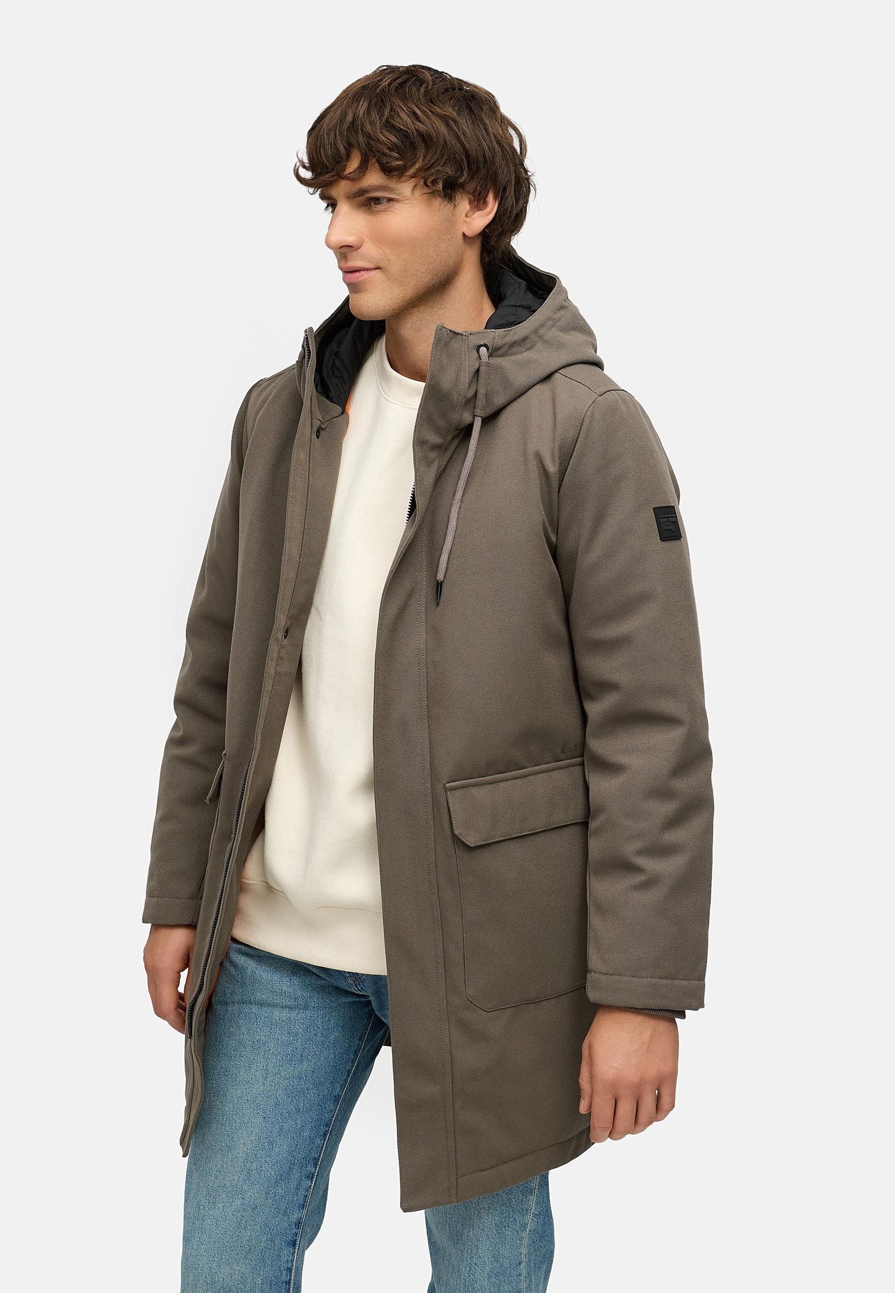 Ragwear Wintermantel »Mr Them Long« lange wasserdichte Herren Winterjacke mit Kapuze