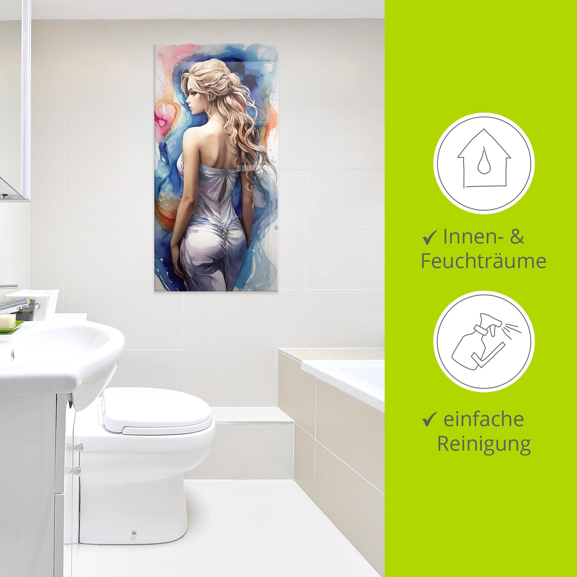 Artland Glasbild »Frau in Farben I« Erotische Bilder 1 Stk. tlg. in verschiedenen Größen