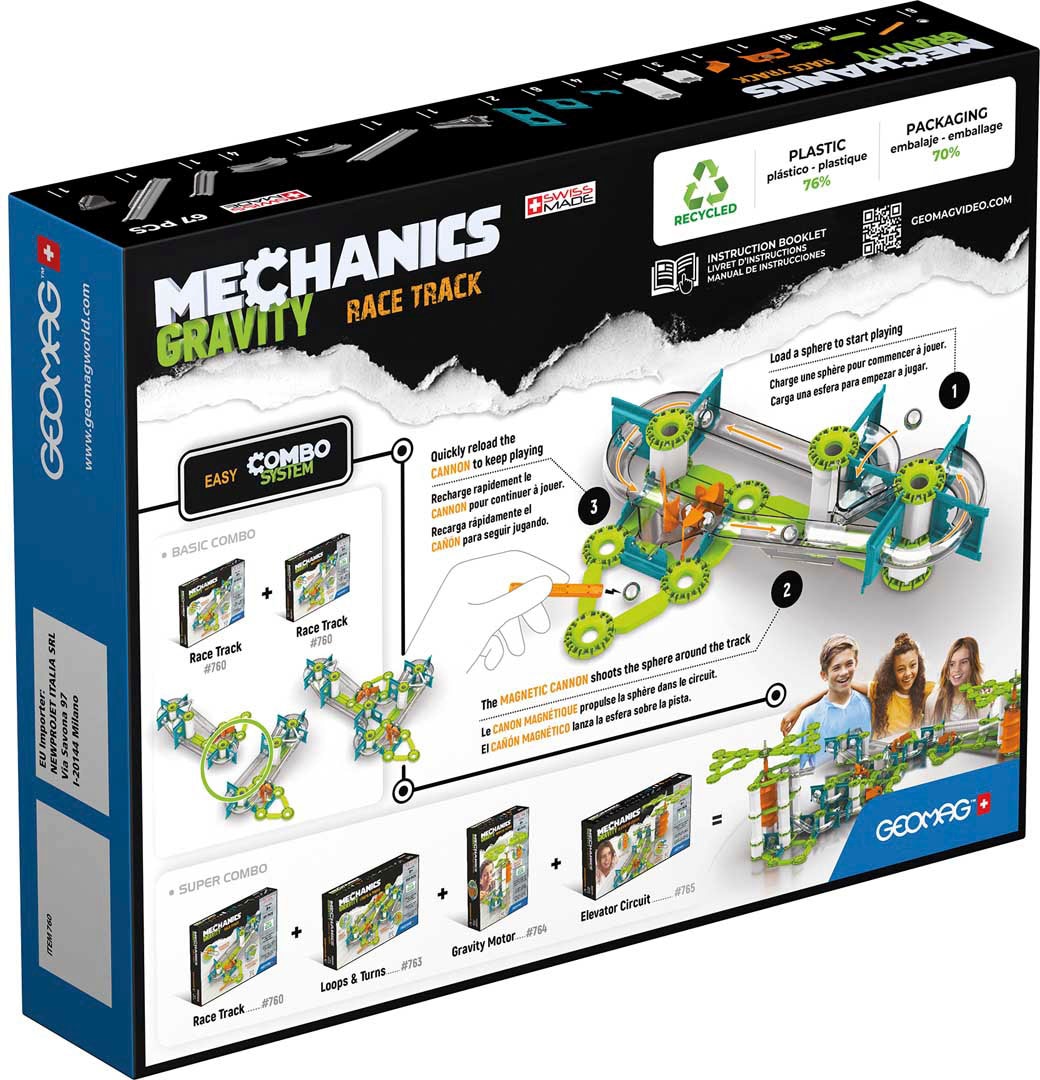 Geomag™ Magnetspielbausteine »GEOMAG™ Mechanics Gravity, Recycled Race Track«, (67 St.), aus recyceltem Material