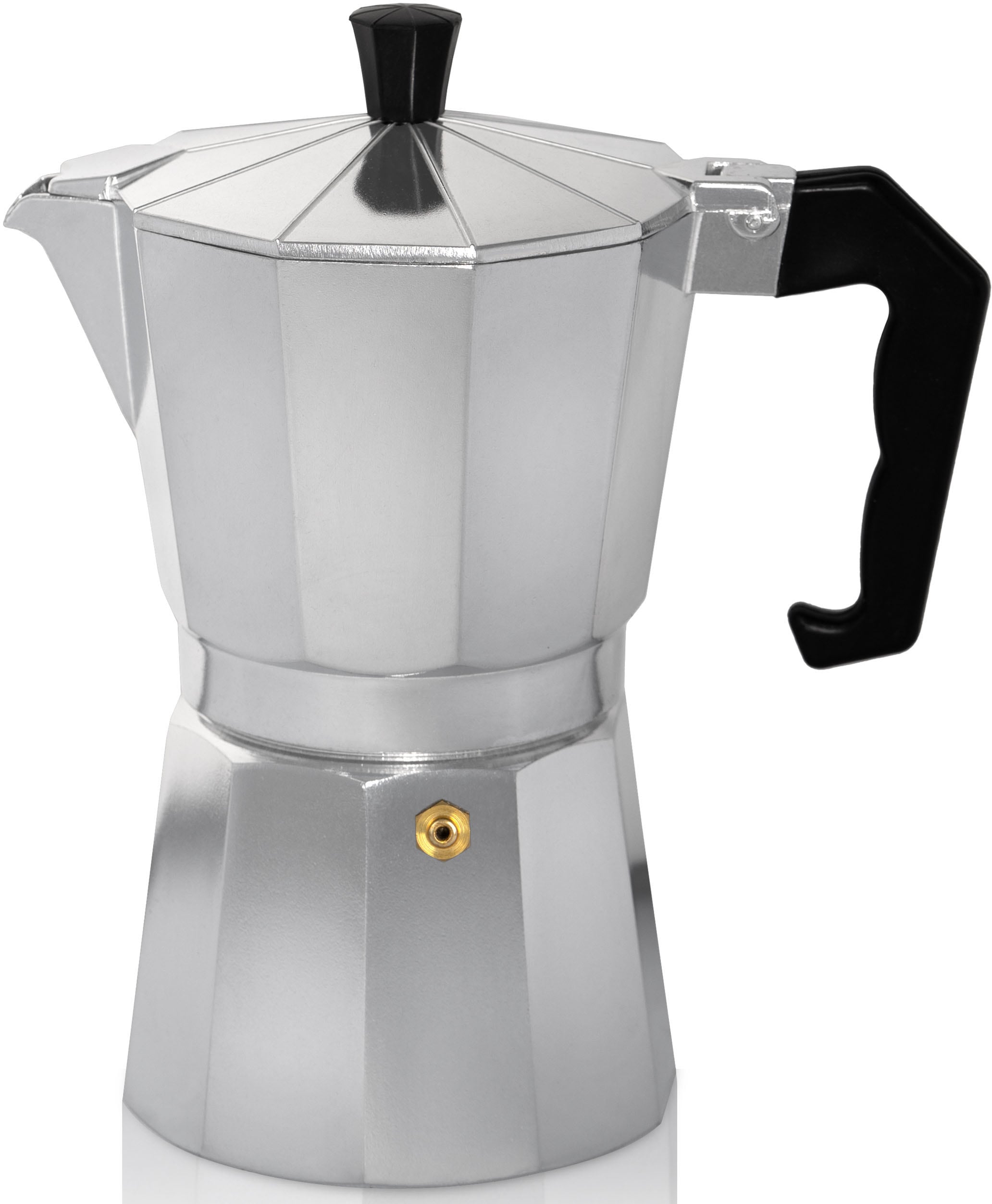 Krüger Espressokocher "Italiano", 0,45 l Kaffeekanne, traditionell italienisch, aus Aluminium, mit Silikon-Dichtungsring