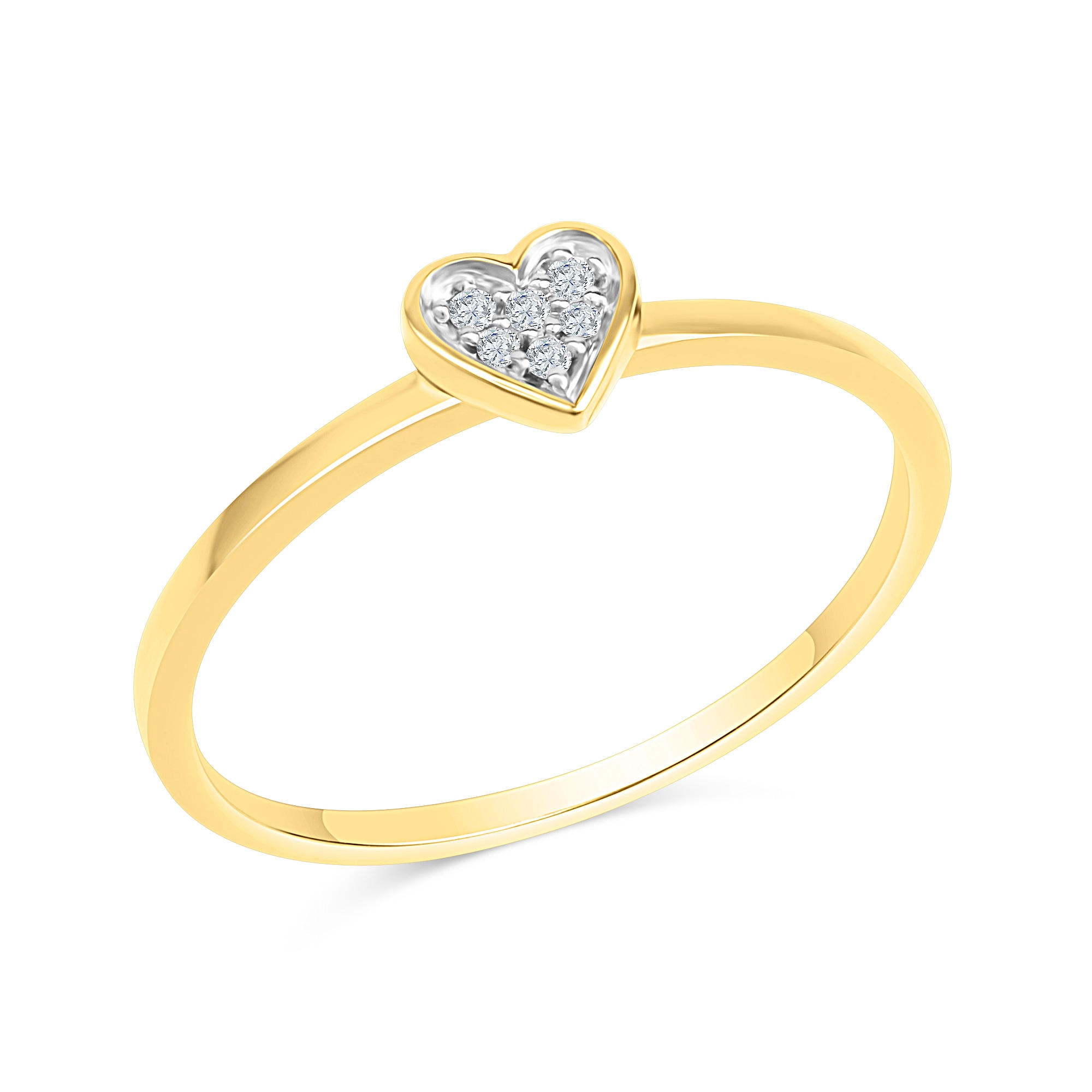 Diamonds by Ellen K. Fingerring »585 Gelbgold zweifarbig Herz Brillanten 0,025ct.«