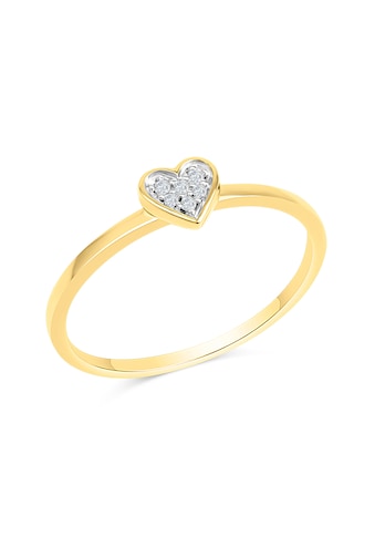 Diamonds by Ellen K. Fingerring »585/- Gelbgold zweifarbig Herz Brillanten 0,025ct.«,... kaufen