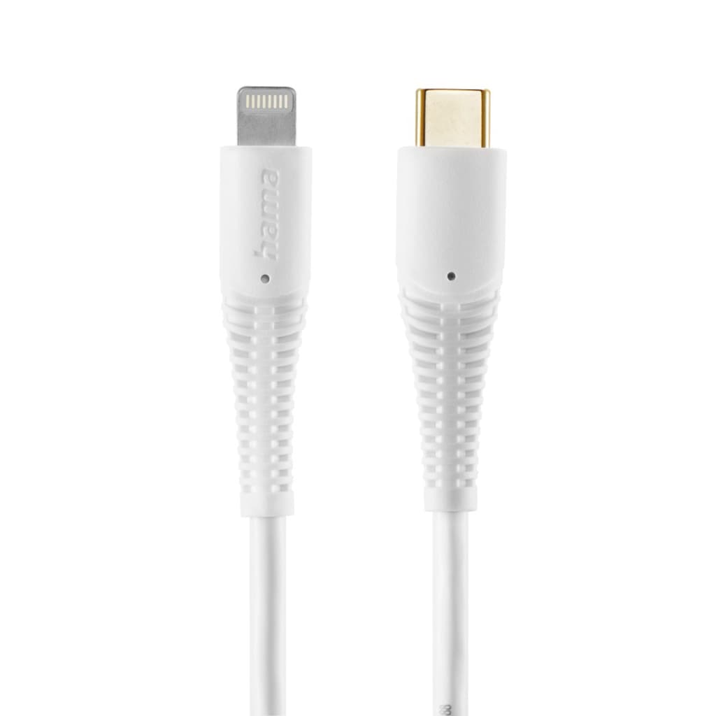 Hama USB-Kabel »Ladekabel für Apple iPhone, iPad, iPod, USB C auf Lightning Weiß 1,5 m«, Lightning-USB-C, 150 cm, Handykabel, Highspeed Datenübertragung 480Mbit/s, PVC, USB 2.0