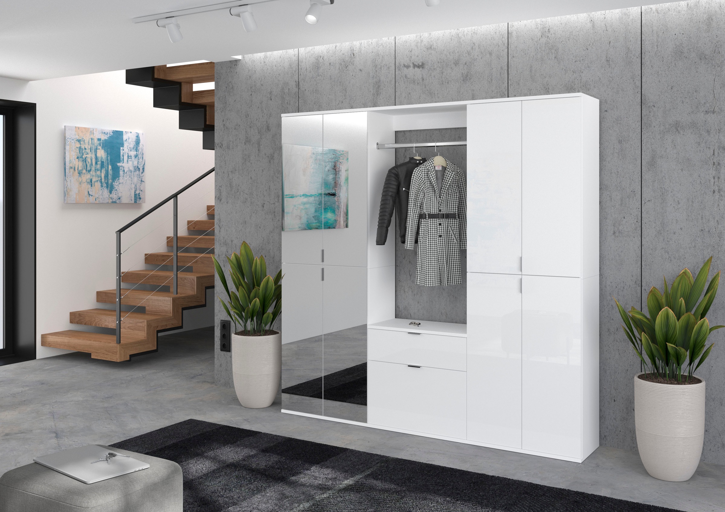 Home affaire Garderoben-Set "Trondheim, Breite 60 cm, best. aus 2 Schränken günstig online kaufen