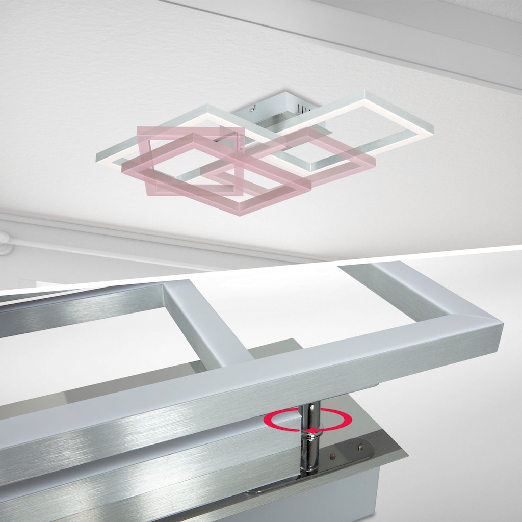 B.K.Licht LED RGB Deckenleuchte , inkl. LED-Modul 30 Watt, 3.300lm (2 x LED Modul je 1.650lm), mit APP Steuerung und Fernbedienung, dimmbar, Gr. ca. 50 x 38 cm