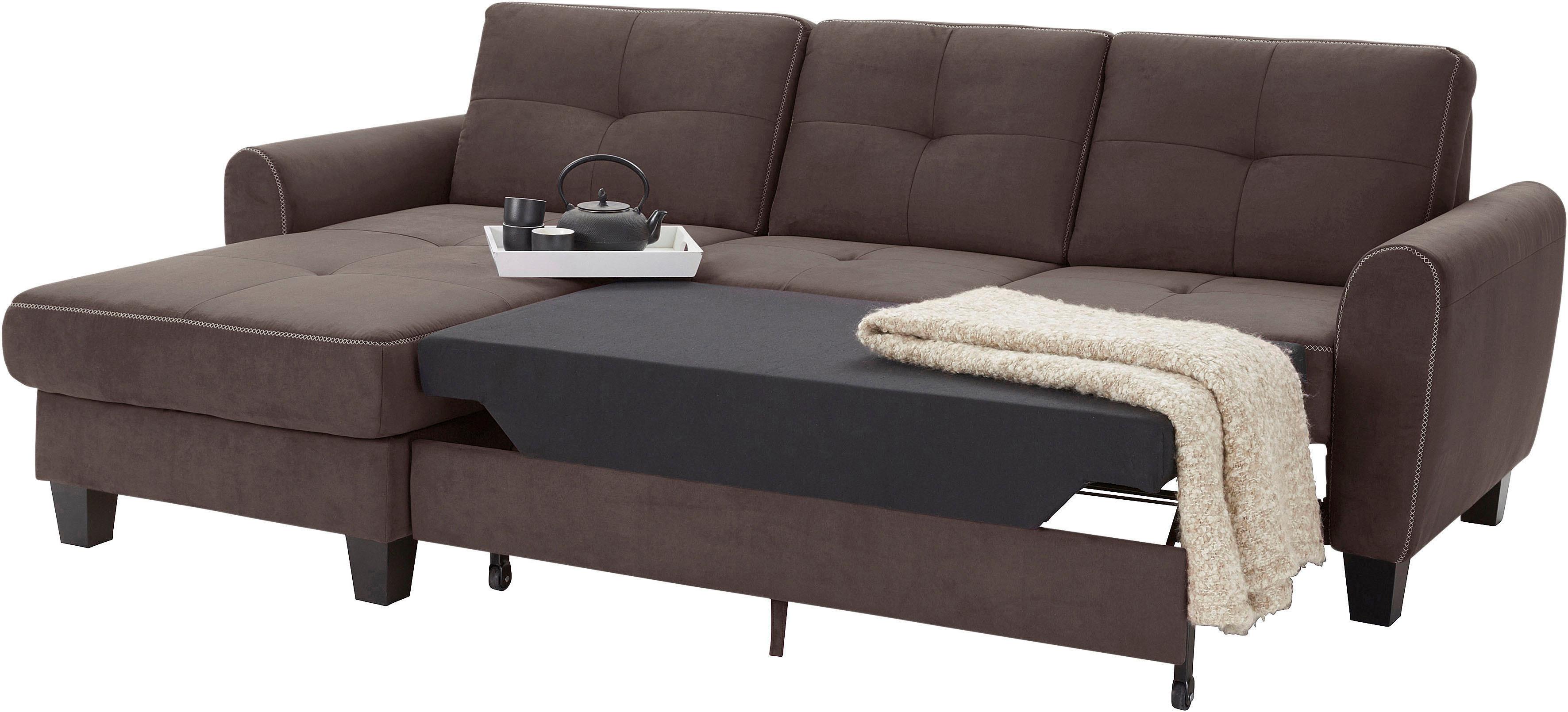 Thumbnail - sit&more "Varese L-Form" mit Federkern, wahlweise mit Bettfunktion und Stauraum