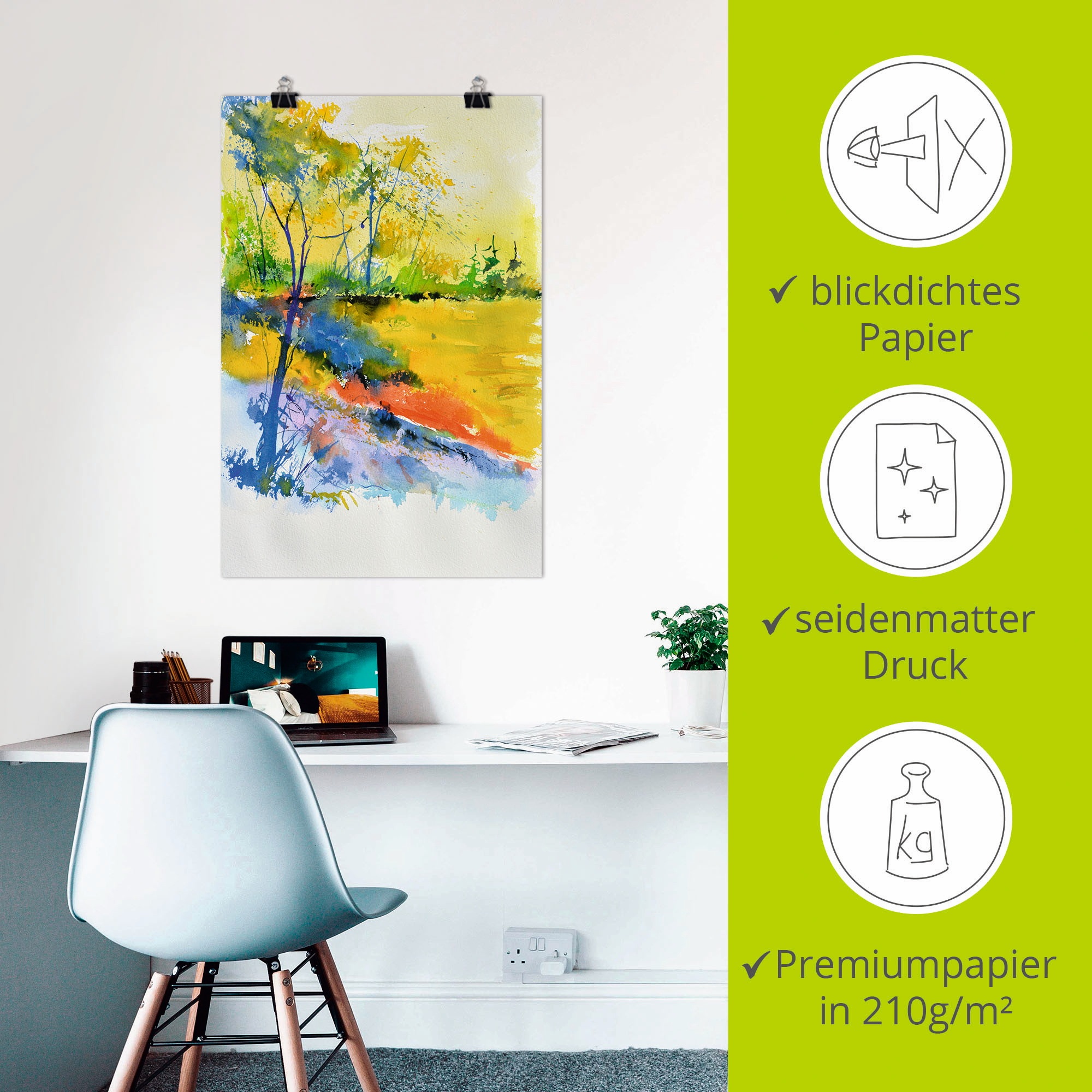 Artland Wandbild »Landschaft im Sonnenlicht«, Wald, (1 St.), als Alubild, Outdoorbild, Leinwandbild, Poster, Wandaufkleber