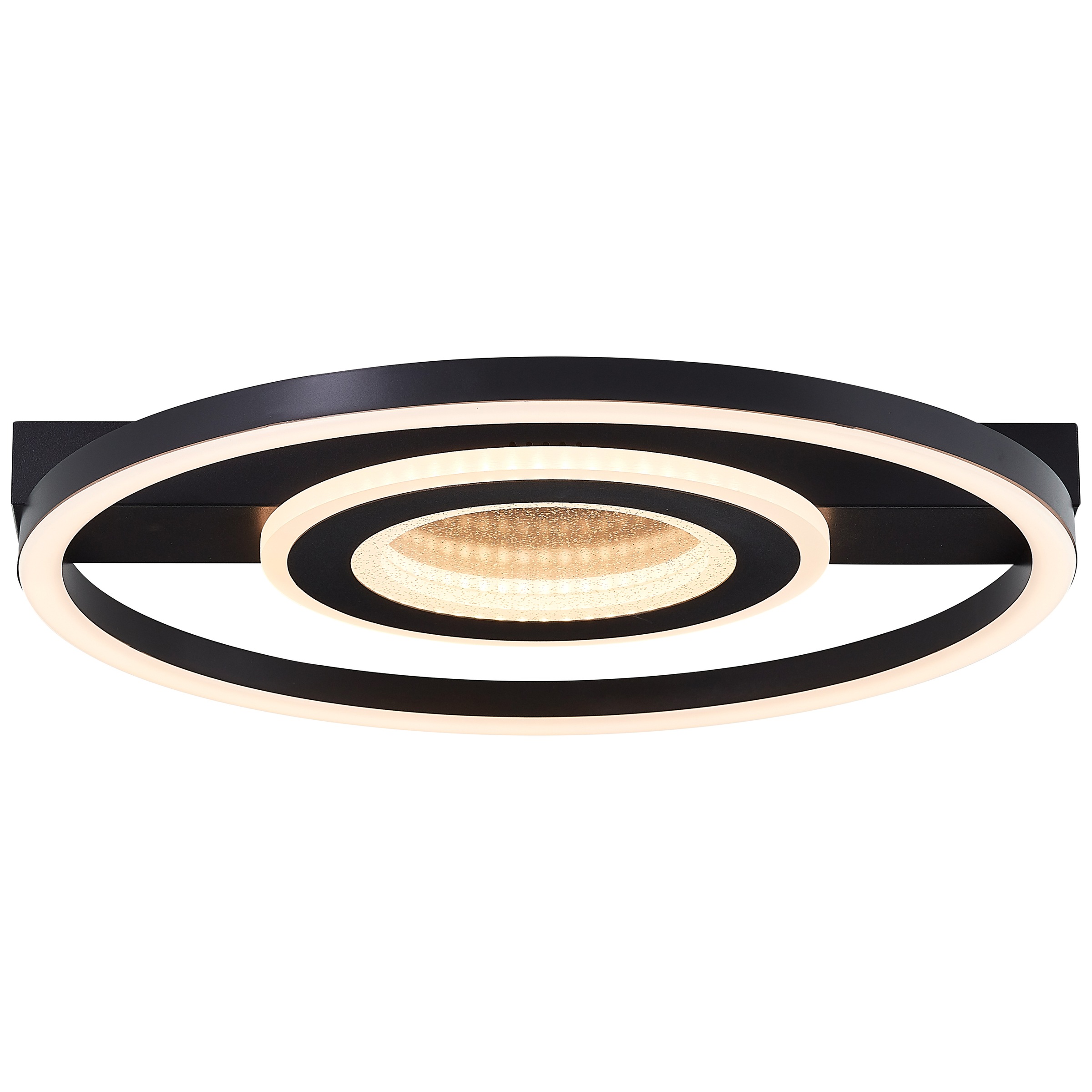 BreLight LED Deckenleuchte »Queens«, 37 x 37 cm, 2400 lm, 3000 K, Glitzereffekt, schwarz