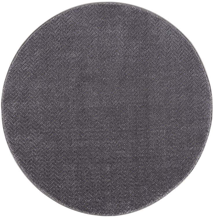 Carpet City Teppich »Friseé-Teppich FANCY805«, rund, 12 mm Höhe, Kurzflor, Einfarbig, 3D-Optik, Zickzack Look