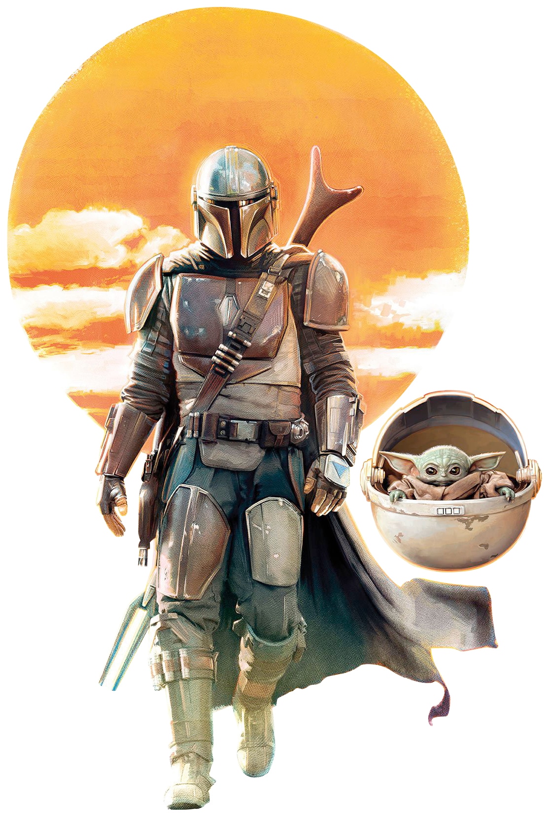 Komar Bild "Mandalorian The Child Family Trip" Disney Star Wars 1 Stk. tlg. Wandbild zur Dekoration im Kinderzimmer - ohne Rahmen