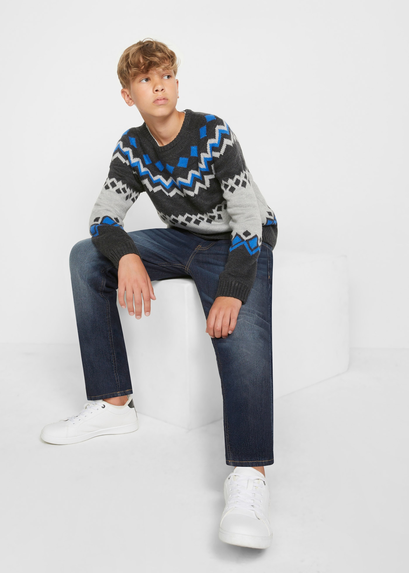 bonprix Slim-fit-Jeans mit Fleecefutter, verstellbarer Bund