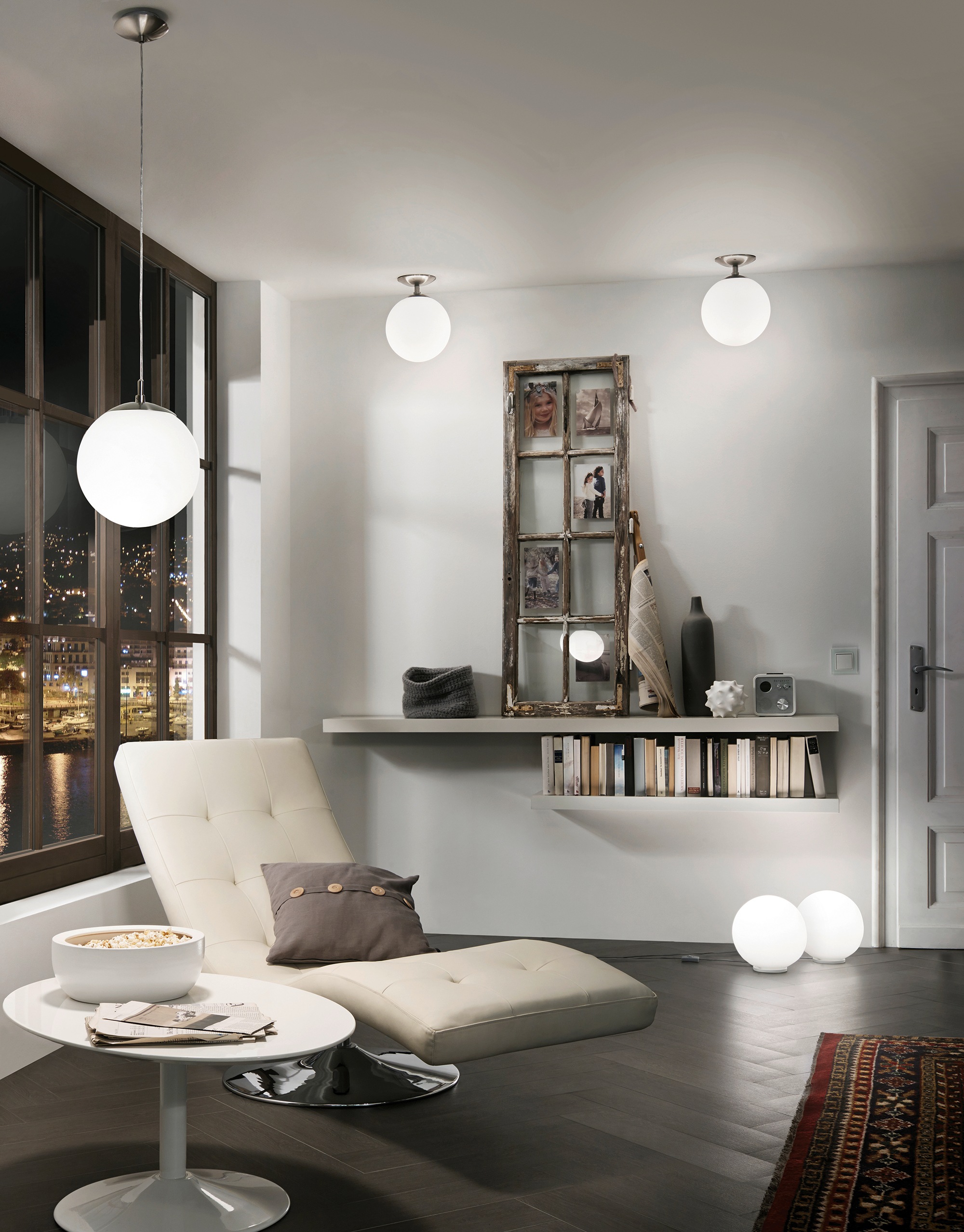EGLO Deckenleuchte »RONDO Deckenlampe, Stahl und Glas, E27, IP20, Wohnzimmerlampe, Lampe«, 1 flammig, Leuchtmittel E27 | Leuchtmittel wechselbar-ohne Leuchtmittel, Deckenleuchte, H31,5 x Ø25 cm, nickel-matt, 1X60W exkl.