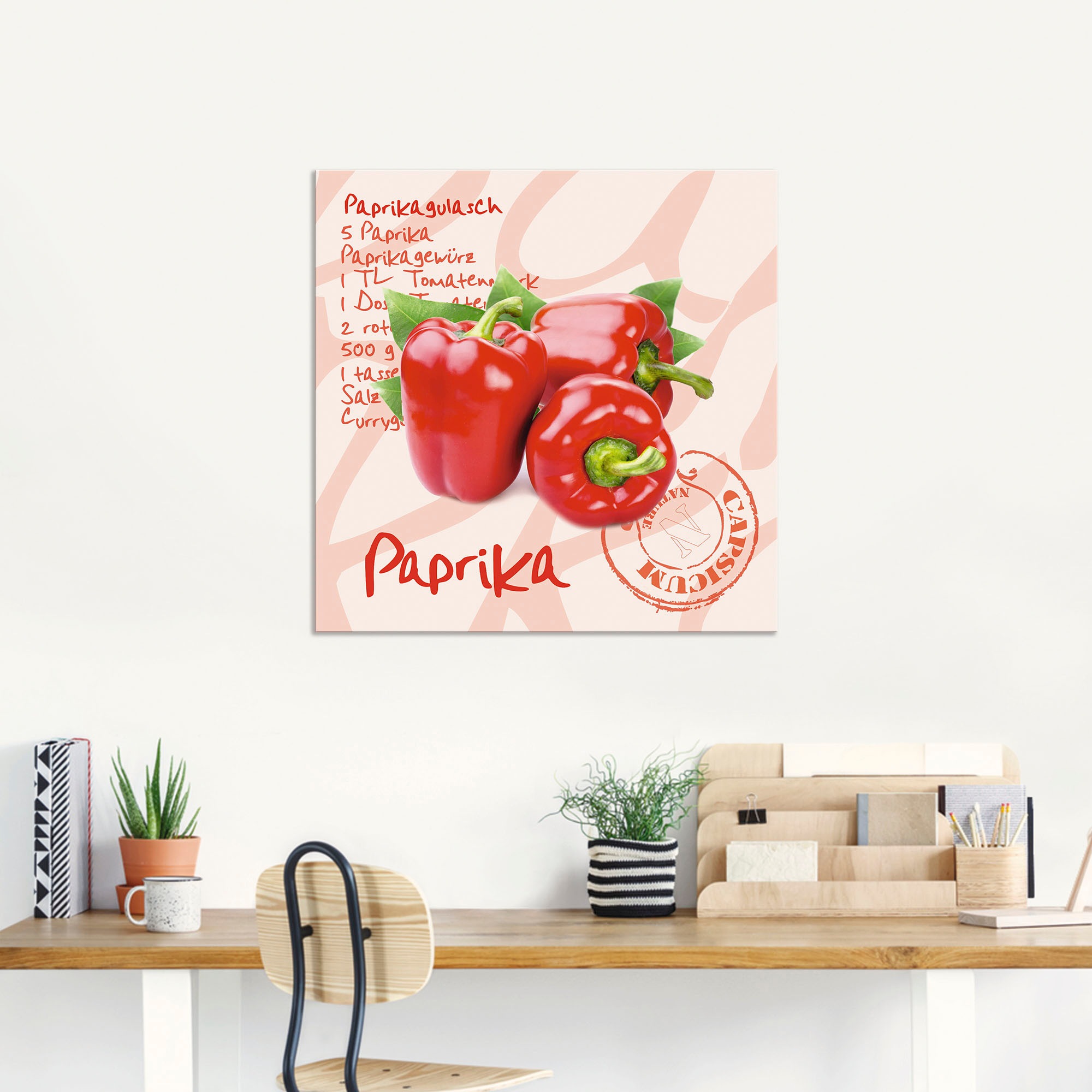 Artland Alu-Dibond-Druck "Paprika liegt auf weißen Untergrund", Lebensmitte günstig online kaufen