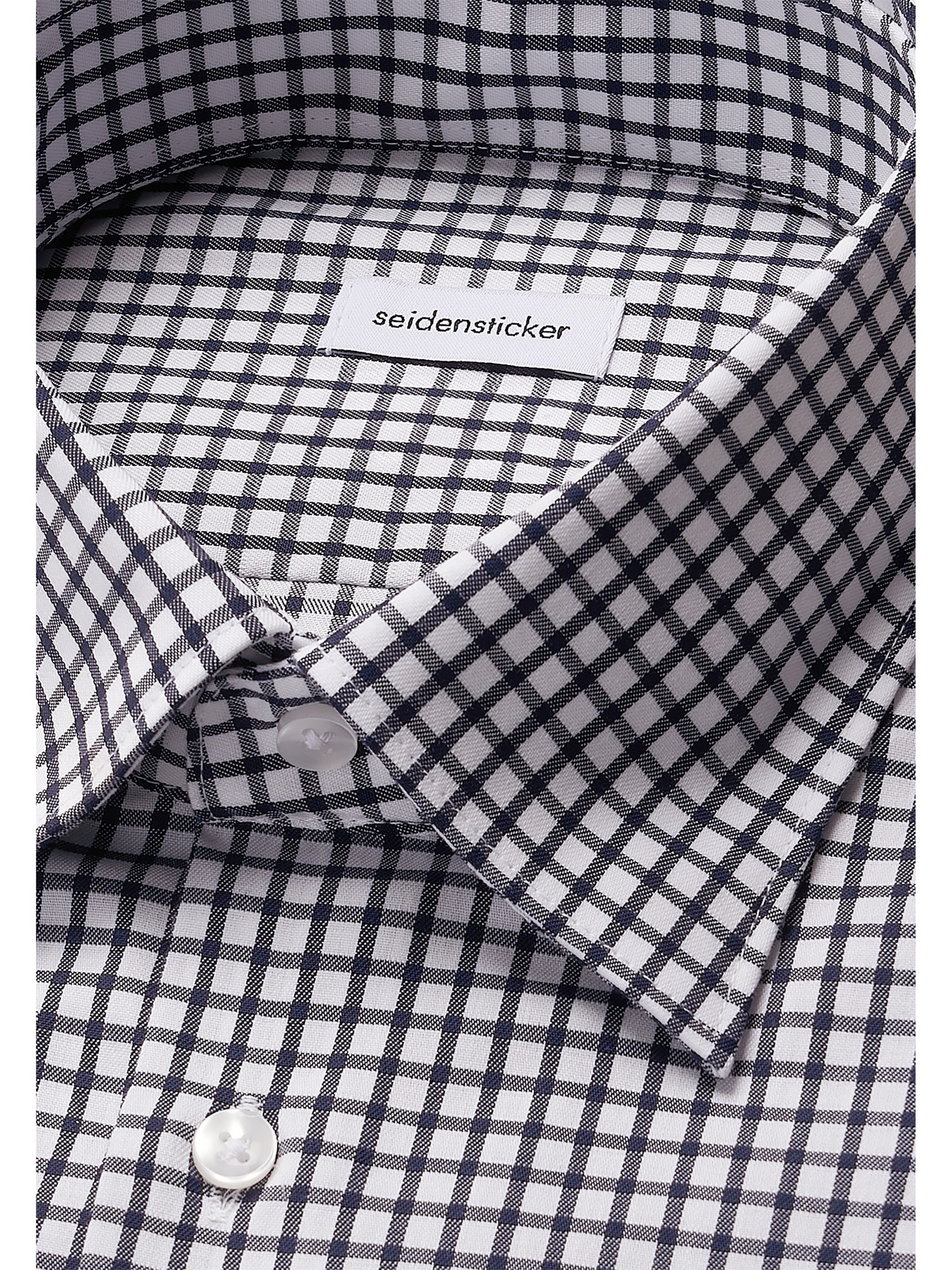 seidensticker Businesshemd »Schwarze Rose«, Slim 1/1 Covered-Button-Down-Kragen Karo