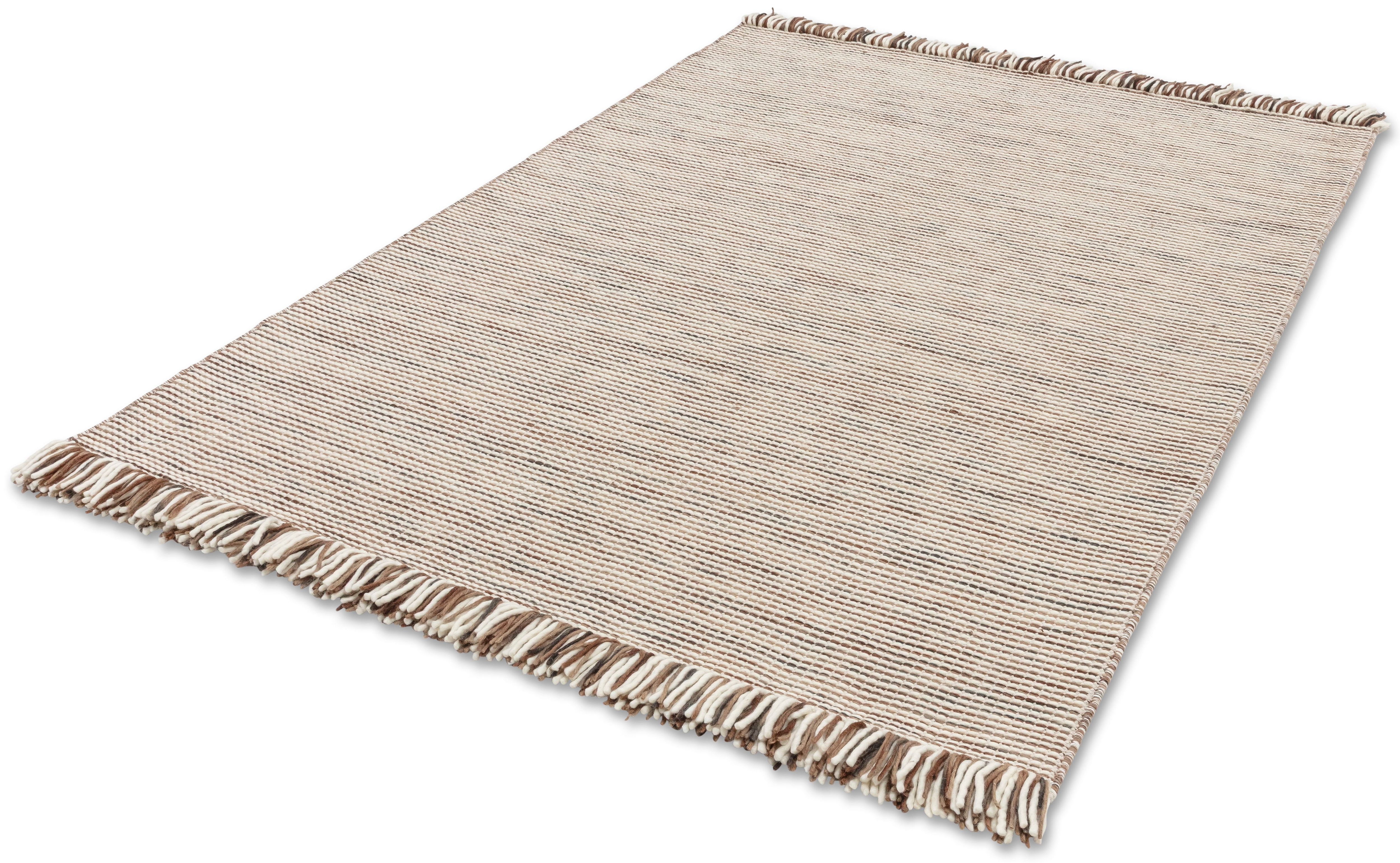 SCHÖNER WOHNEN-Kollektion "Arina" rechteckig 10 mm Höhe 80% reine Wolle, gewebte Struktur, meliert, mit Fransen, Wohnzimmer