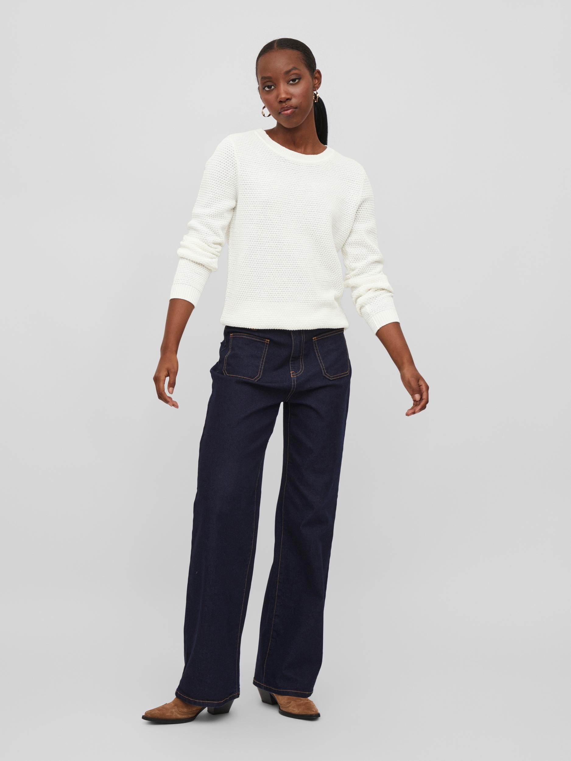 Vila Rundhalspullover "VIDALO O-NECK L/S KNIT TOP- NOOS" Baumwolle, regular günstig online kaufen