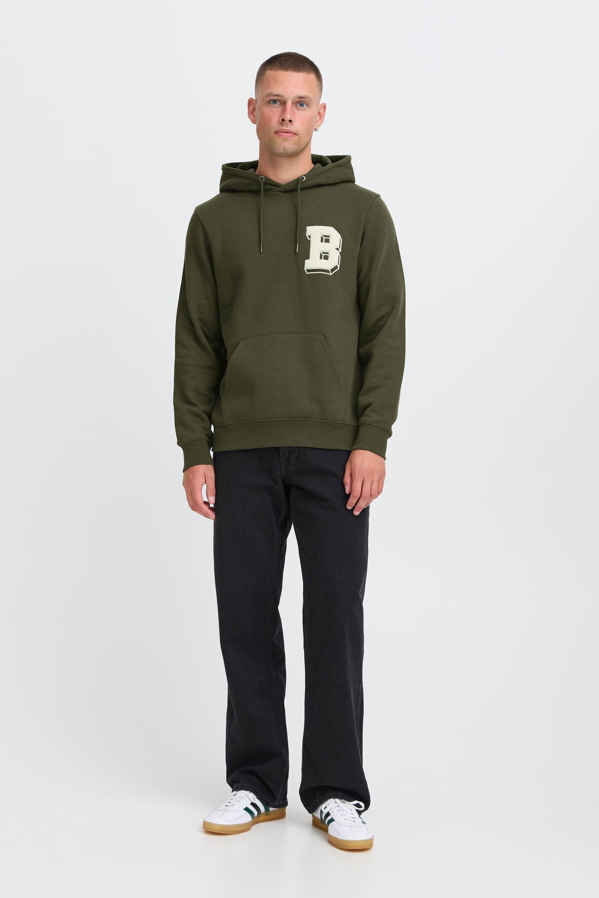 Kapuzenpullover BLEND "BHBader", Herren, Gr. M, forest night, Sweatware, 60% Baumwolle, 40% Polyester, unifarben, normal normal, ohne Ausschnitt, Pullover Kapuzenpullover, Stilvoller Hoodie mit Kapuze 5