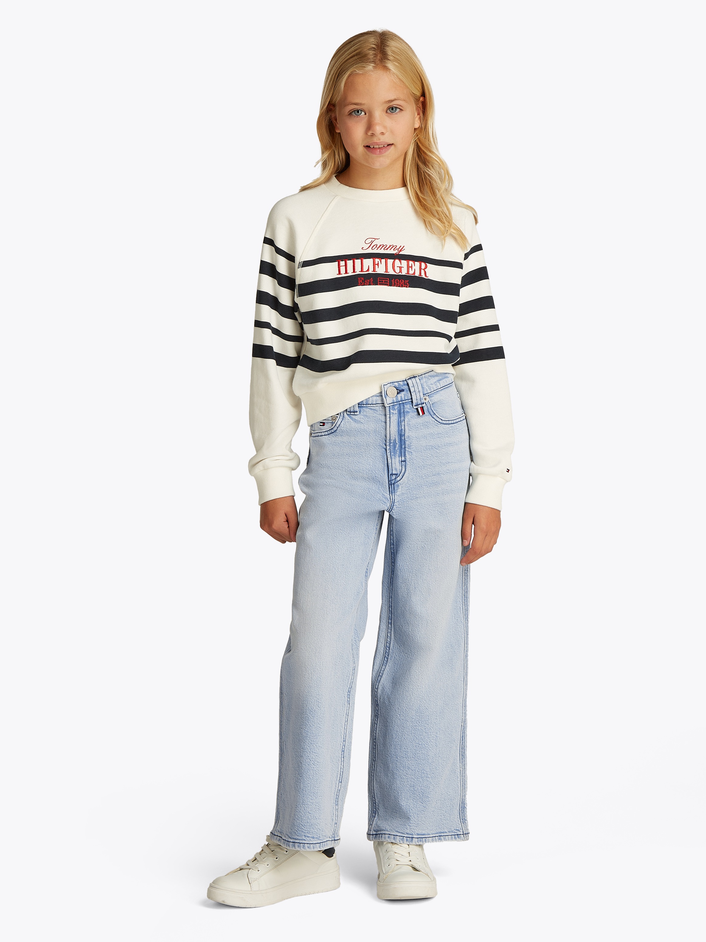 Tommy Hilfiger Weite Jeans "MABEL BLEACH" in hellblauer Waschung, Kinder bis 16 Jahre, Regular Fit